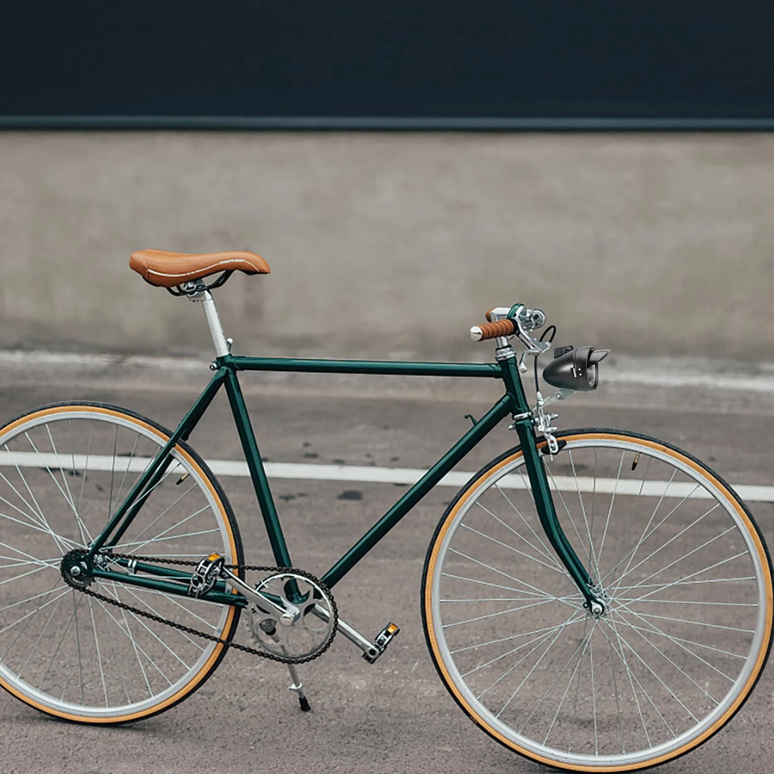 FUOYLOO Metalowa Czarna Retro Lampa Rowerowa LED Przednia bez Baterii Super Jasne Światło Ostrzegawcze