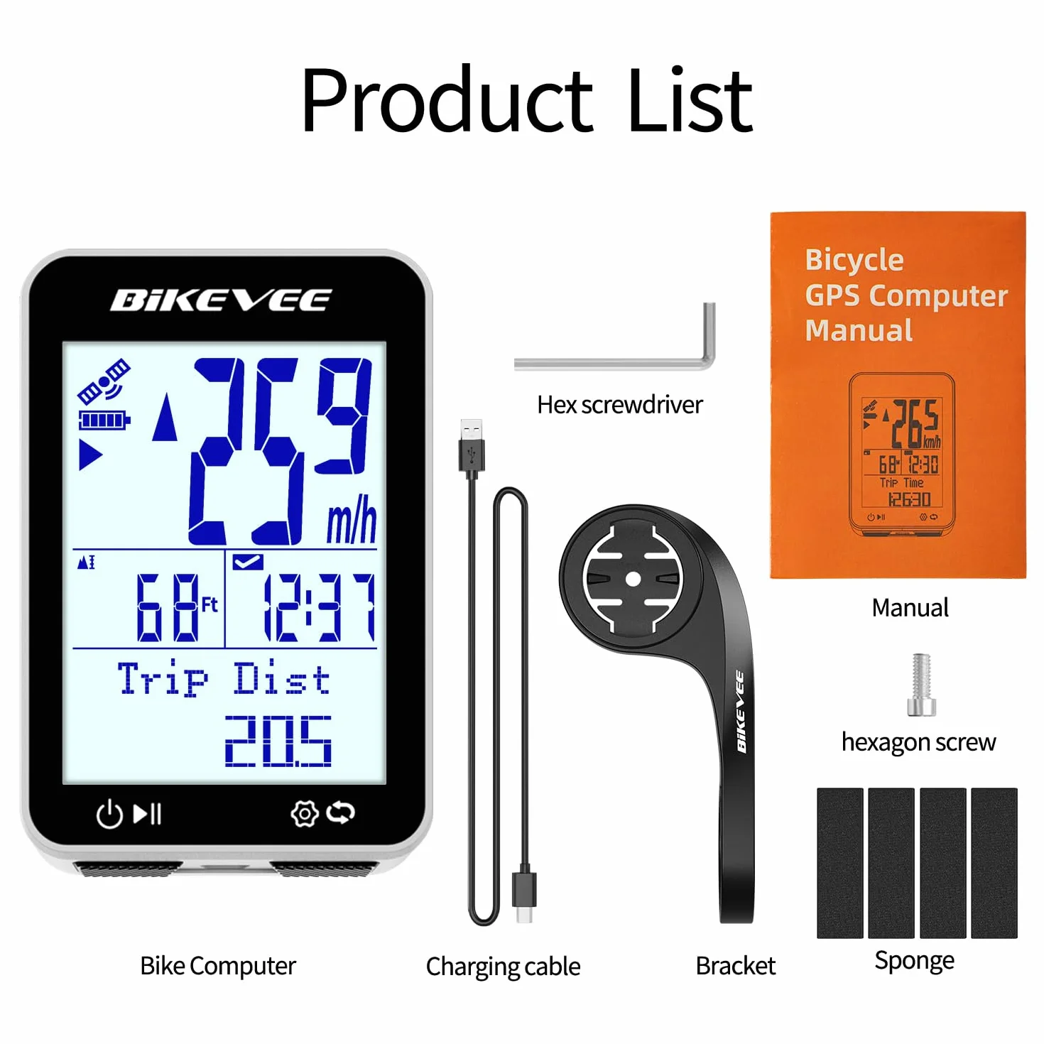 Bezprzewodowy komputer rowerowy IPX7, 6.1 cm LCD prędkościomierz MPH km/h