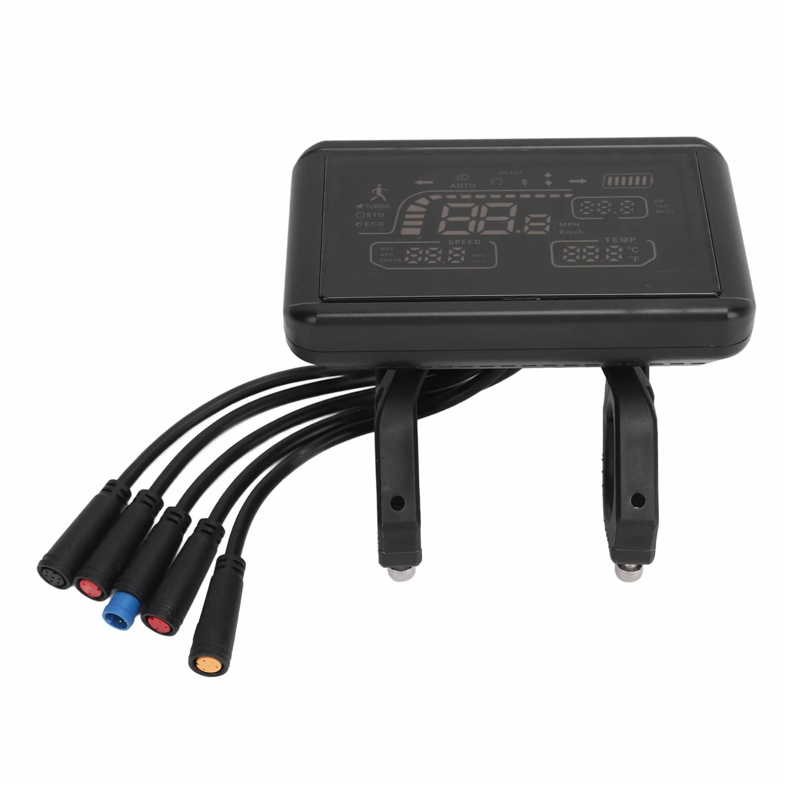 Wyświetlacz LCD Roweru Elektrycznego T4, Ekran Licznika Roweru Elektrycznego z Wyświetlaczem Akumulatora, Prędkościomierz, Licznik Kilometrów, Wodoodporne Złącze, Kontroler