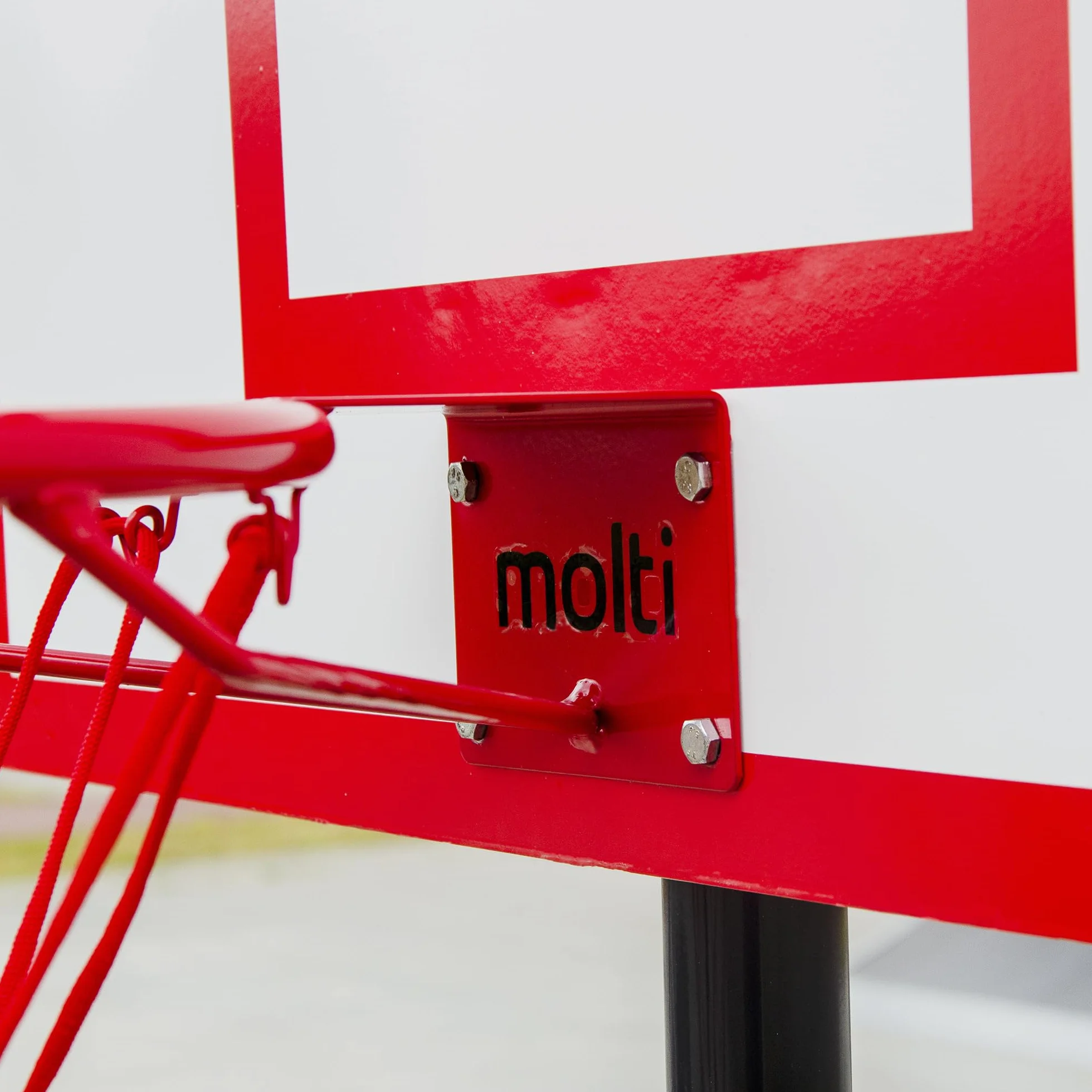 molti Kosz do koszykówki Ø 45 cm / 37 cm wiszący pierścień do koszykówki z siatką i śrubami mocującymi do użytku na zewnątrz + 4 śruby mocujące