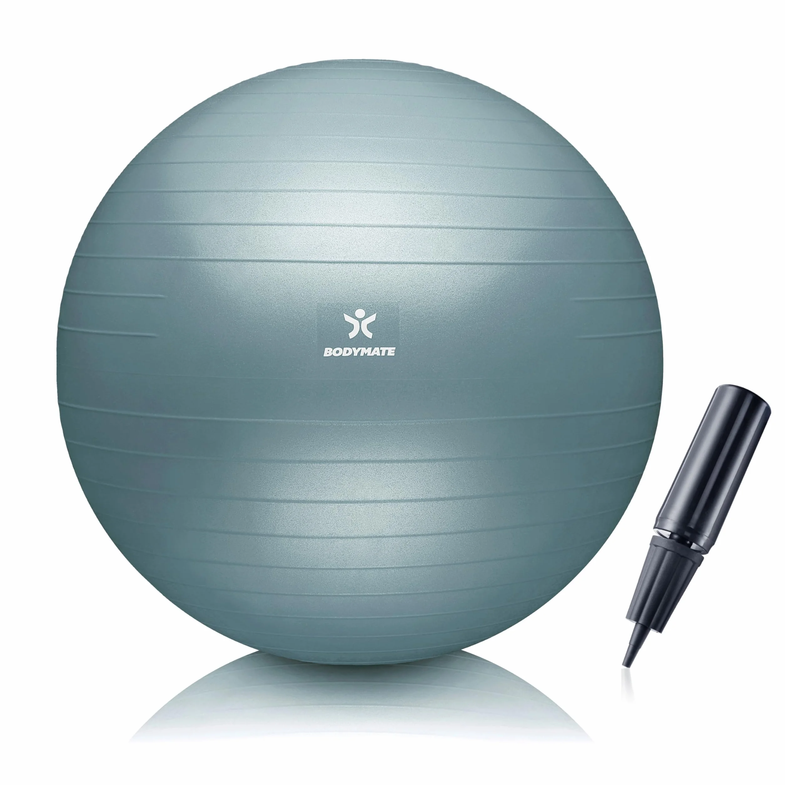 BODYMATE – Gruba piłka gimnastyczna anti-burst z e-bookiem GRATIS i pompką w zestawie, fitness, joga, core, do krzesła biurowego
