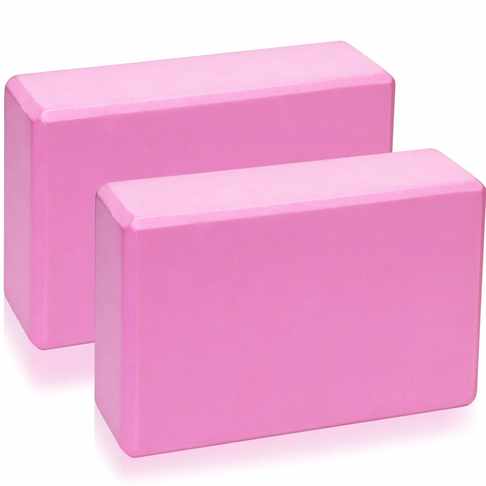 Blok do jogi pianka EVA antypoślizgowy zestaw 2 sztuk 23 x 8 x 15 cm różowy