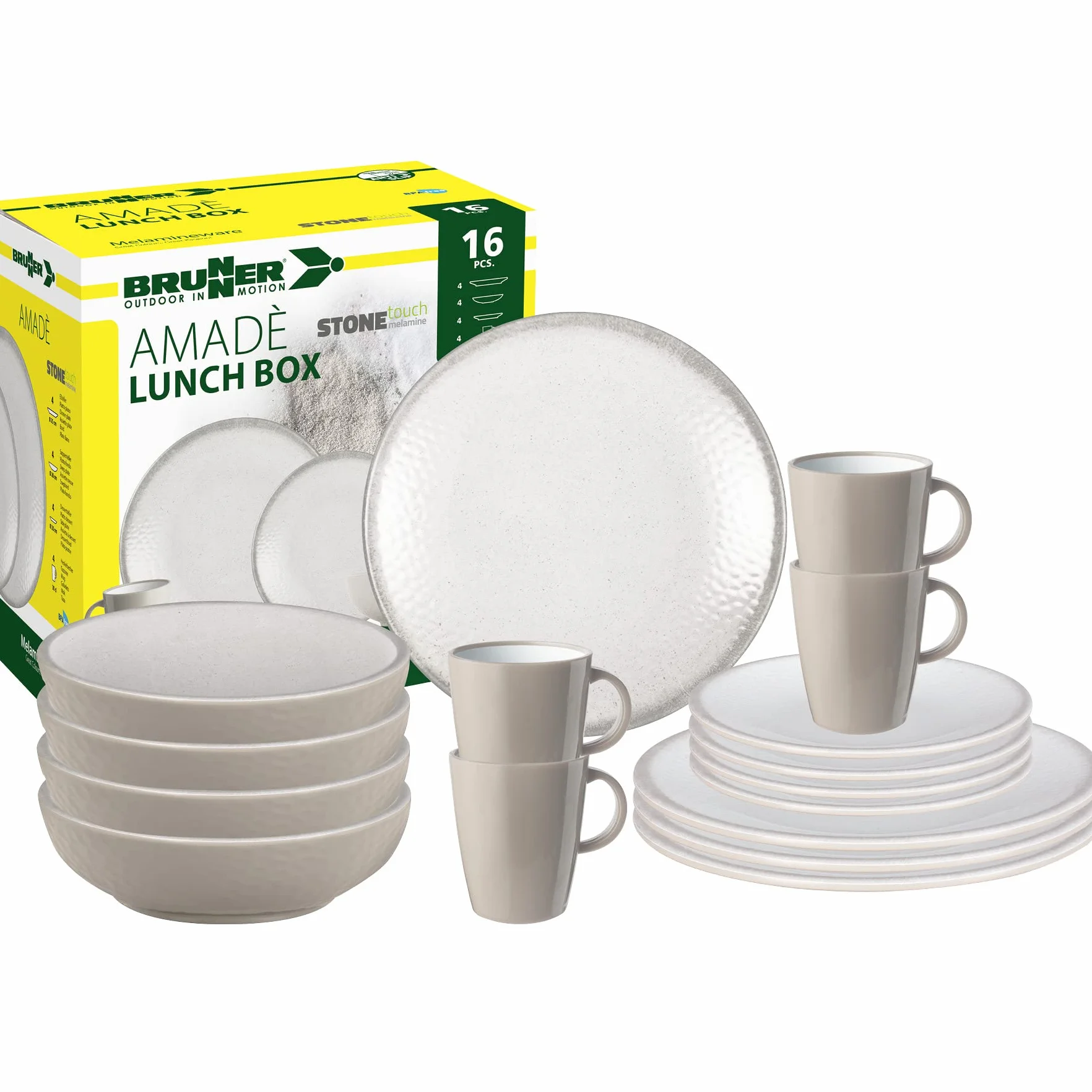 Brunner 0830155N.C8X zestaw naczyń kempingowych dla 4 osób, 16 sztuk