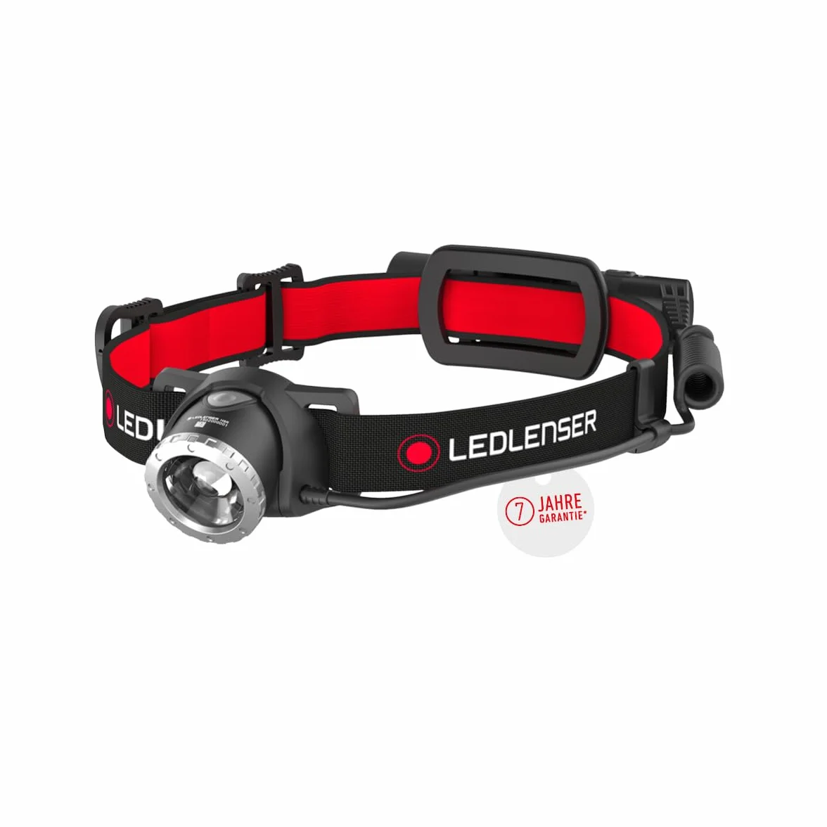 Ledlenser H8R Latarka czołowa LED, ładowany akumulator litowy typu 18650, 600 lumenów, z możliwością ustawiania ostrości, czas pracy do 120 h, tylne światło czerwone, obrotowa, kabel USB do ładowania