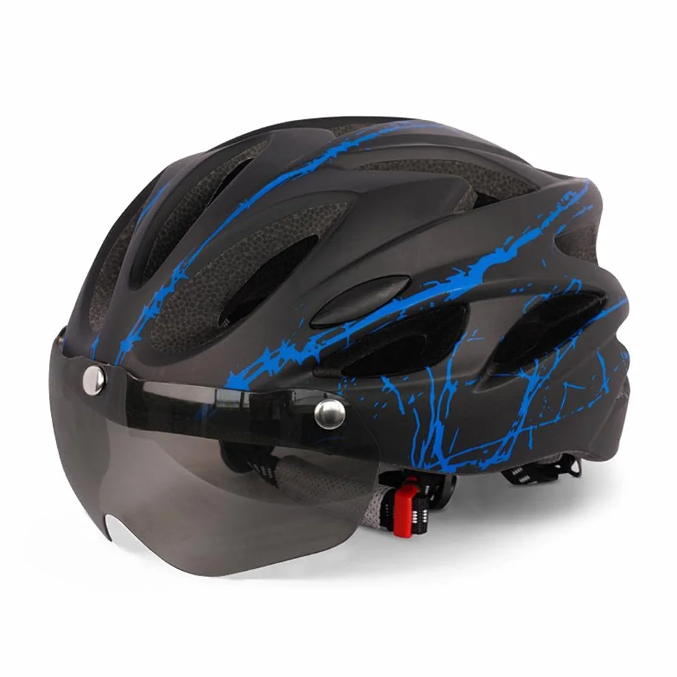 Kask MTB, lekki i oddychający kask rowerowy z osłoną przeciwsłoneczną, regulowany rozmiar, dla dorosłych mężczyzn i kobiet, z magnetycznym wizjerem do rowerów górskich