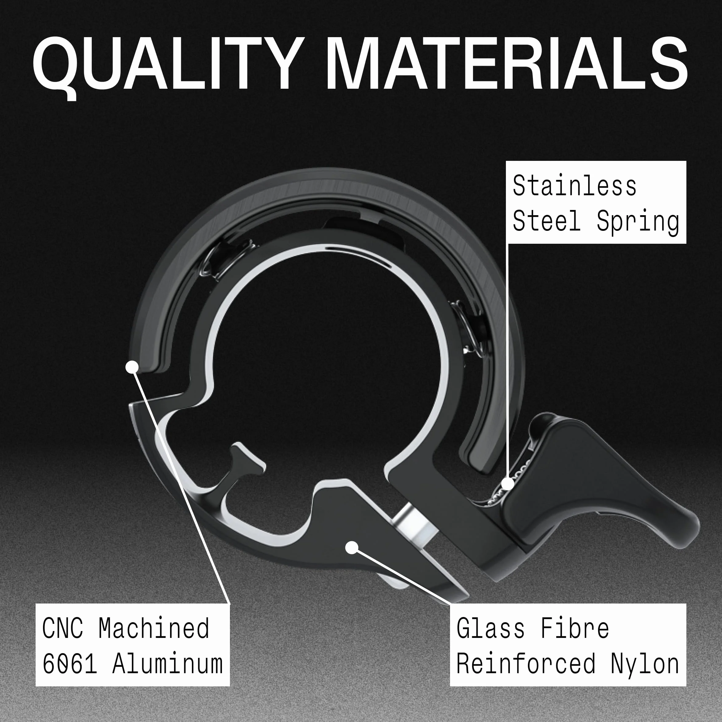 Knog Oi Bike Bell - oryginalny i luksusowy styl, wbudowany klips do kabli, dzwonek rowerowy dla dorosłych/młodzieży (czarny, miedź, mosiądz, aluminium)