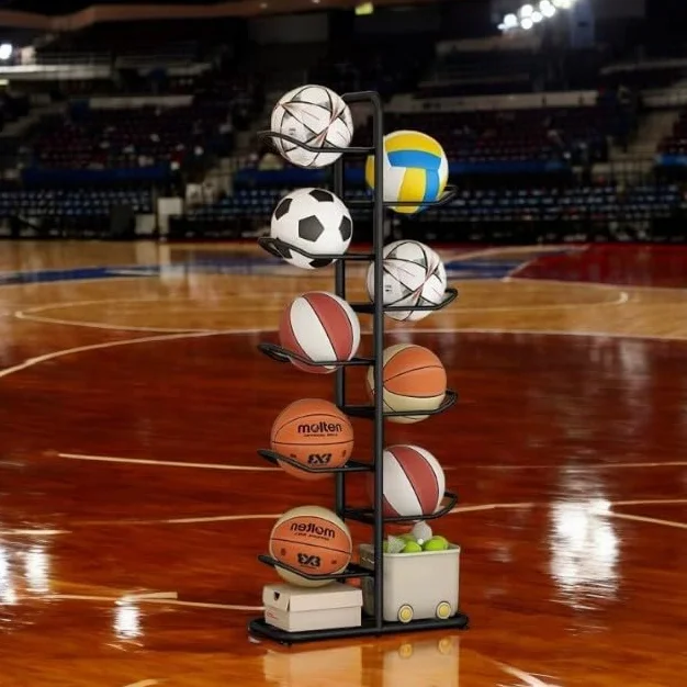 STOJAK NA 9 PIŁEK PRZECHOWYWANIE WIELOPOZIOMOWY ORGANIZER ART SPORT PIŁKI