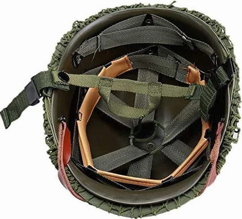 Amerykański kask M1 stalowy hełm zielony II wojna światowa imitacja z siatką