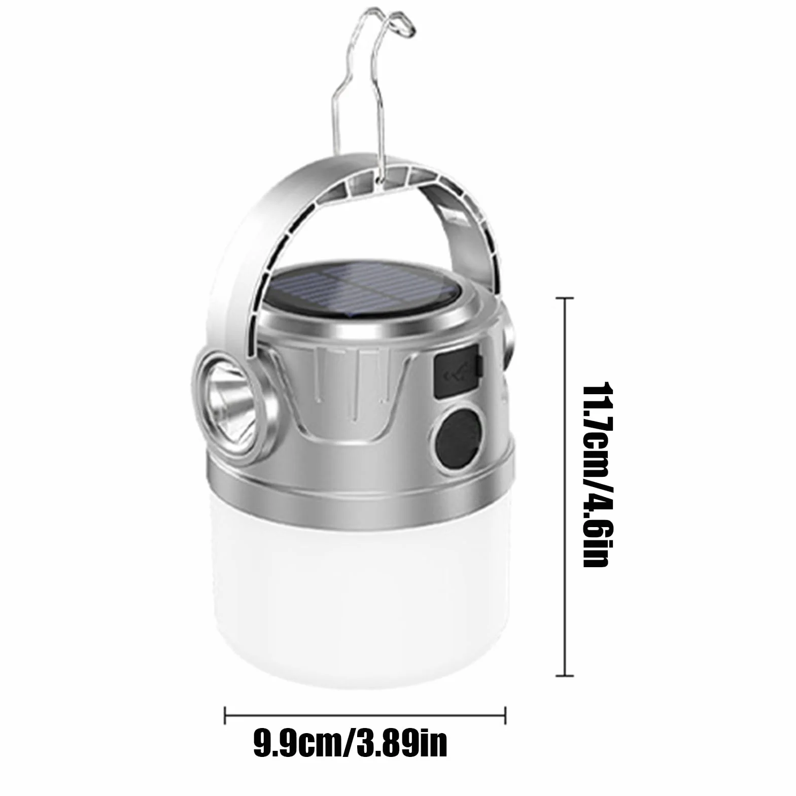Lampa solarna na kemping | Latarnia kempingowa LED z możliwością ponownego ładowania, z USB, przenośna lampa outdoorowa z cyfrowym wyświetlaczem, na wędrówki, wędkowanie i kemping