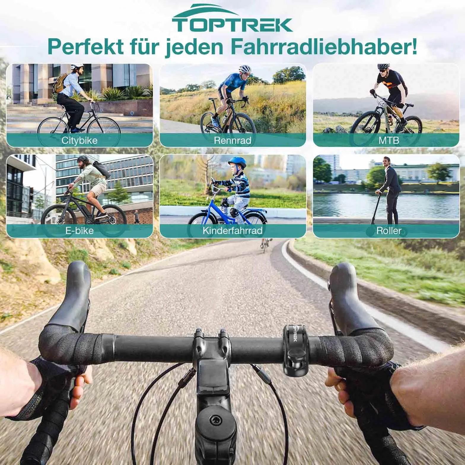 toptrek Dzwonek rowerowy do Apple AirTag 110DB mini dzwonek rowerowy ukryty zabezpieczenie przed kradzieżą do roweru wyścigowego