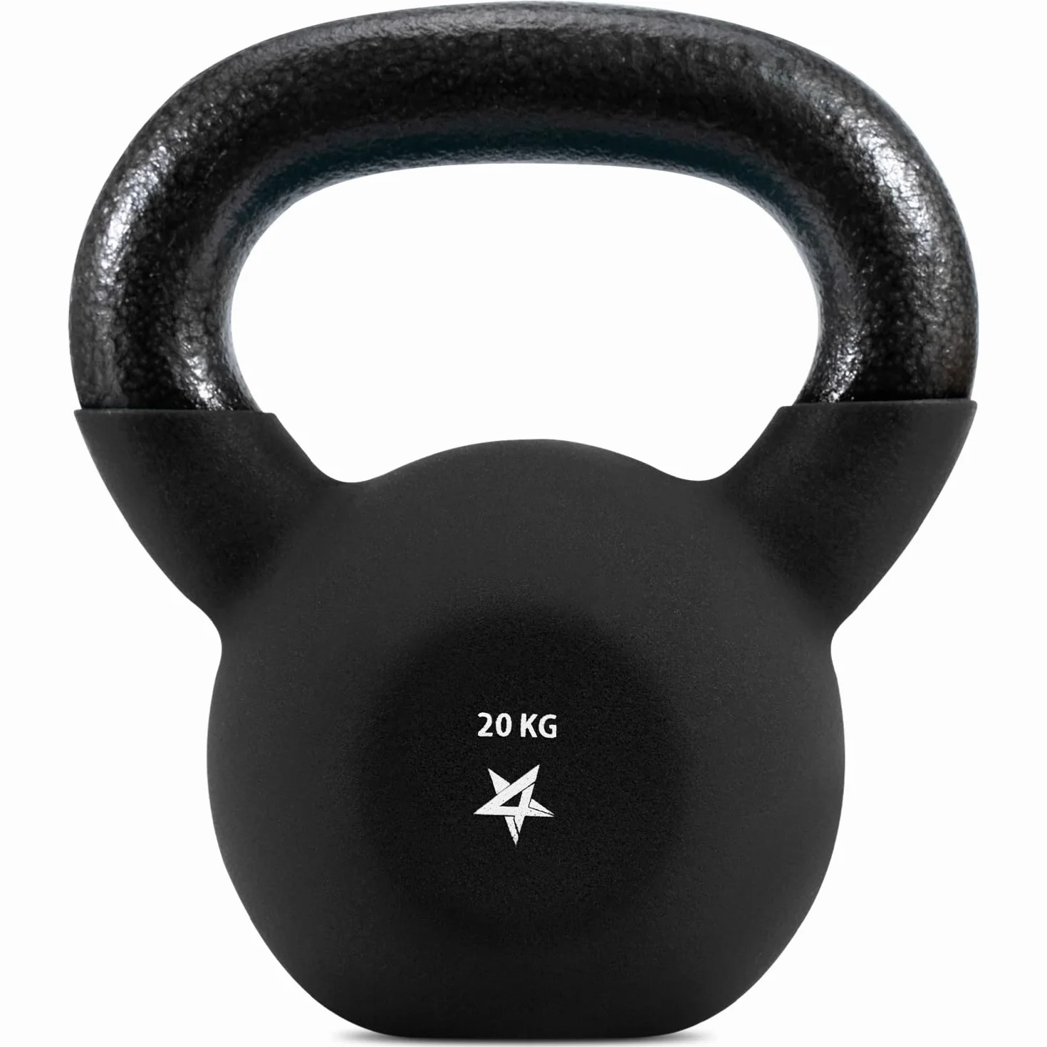 Yes4All JENR Kettlebell ciężarki z powłoką neoprenową, do treningu siłowego, 20 kg, czarne