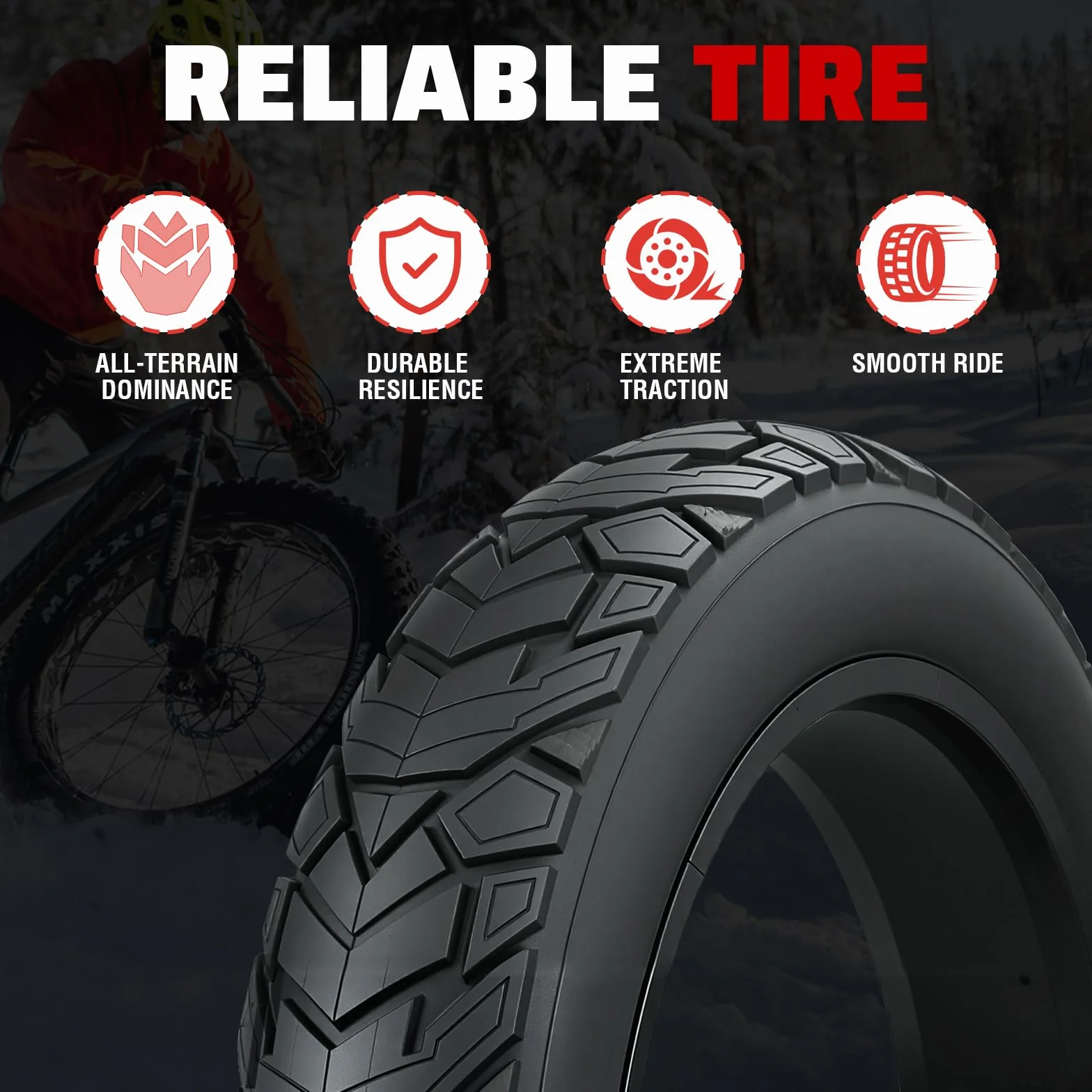 ZUKKA Fat Bike tire 20/26 x 4,0 cala Wieloszynski Replika Ceglawa Ciagla