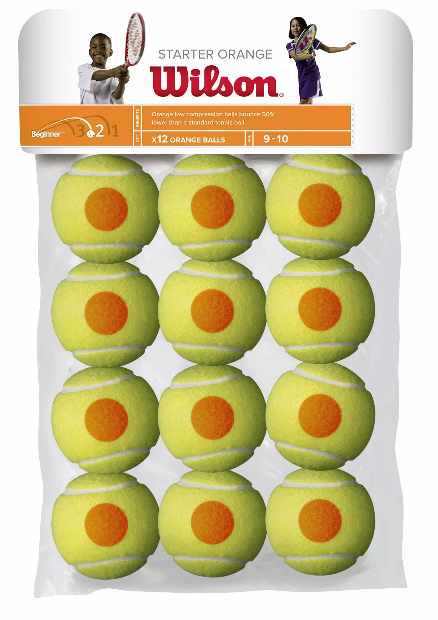 Wilson Starter piłki tenisowe, żółty/pomarańczowe