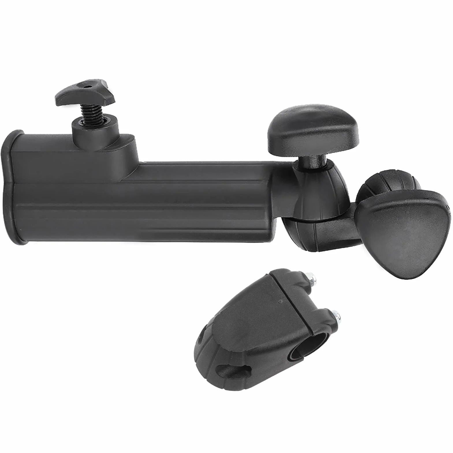 Yosoo Health Gear Wytrzymały uchwyt na parasol, uchwyt na wózek z tworzywa sztucznego, ulepszona aluminiowa podstawa, regulowany kąt 180 stopni, uniwersalny do wózka, wózka inwalidzkiego, roweru