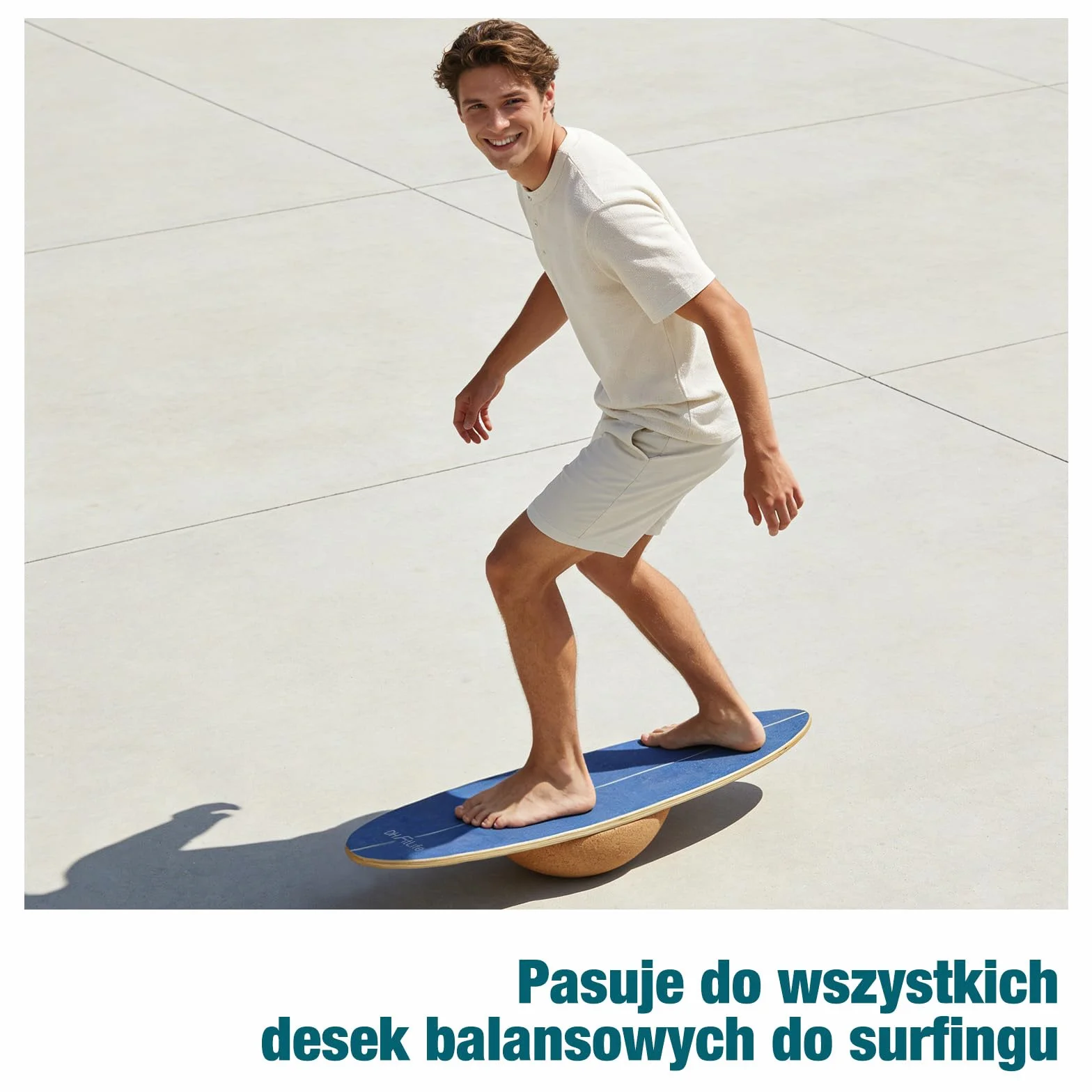 DH FitLife Półkula Korkowa do Deski do Balansowania dla Dorosłych | 30 x 10 cm | 360° Half Balance Ball | Pasuje do Wszystkich Desek do Surfowania | 100% Naturalny Korek i Antypoślizgowa