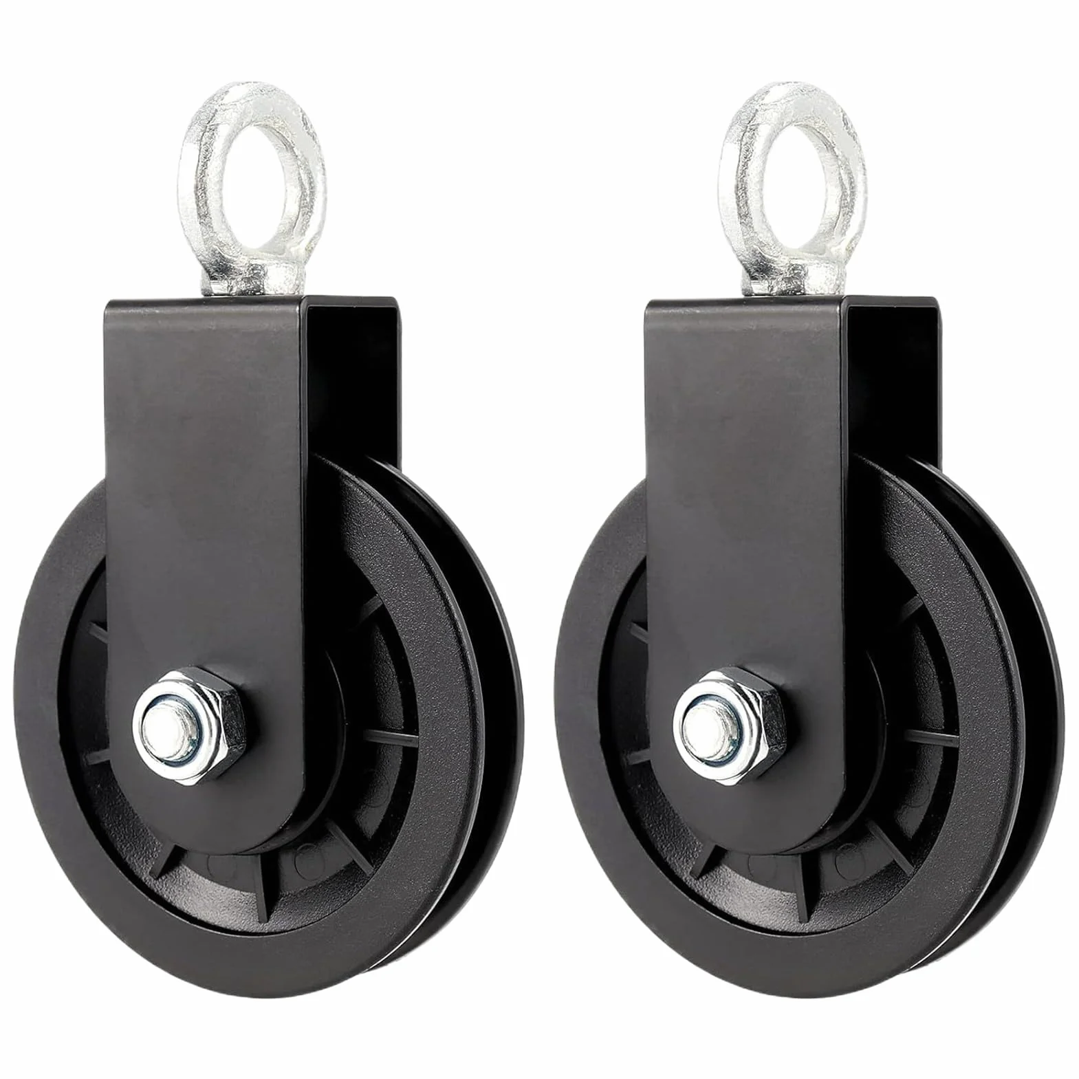Generisch Gym Pulley Wheel zestaw 2 sztuk stal Heavy-Duty gładkie rolki linowe do systemu wyciągów kablowych