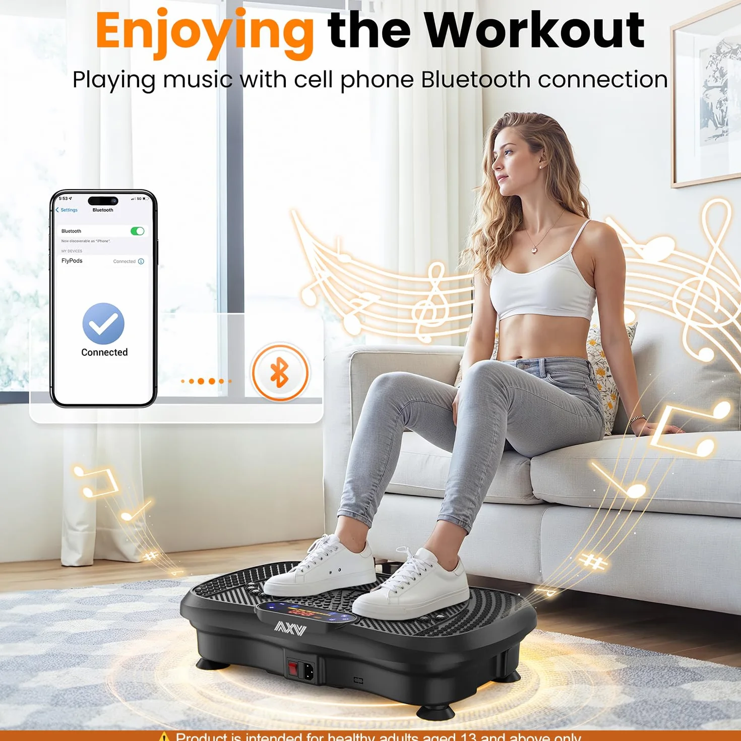 AXV Vibration Plate Exercise Machine Whole Body Workout Vibrate Fitness Platform Lymphatic Drainage Machine for Weight Loss Shaping Toning Wellness Home Gyms Workout