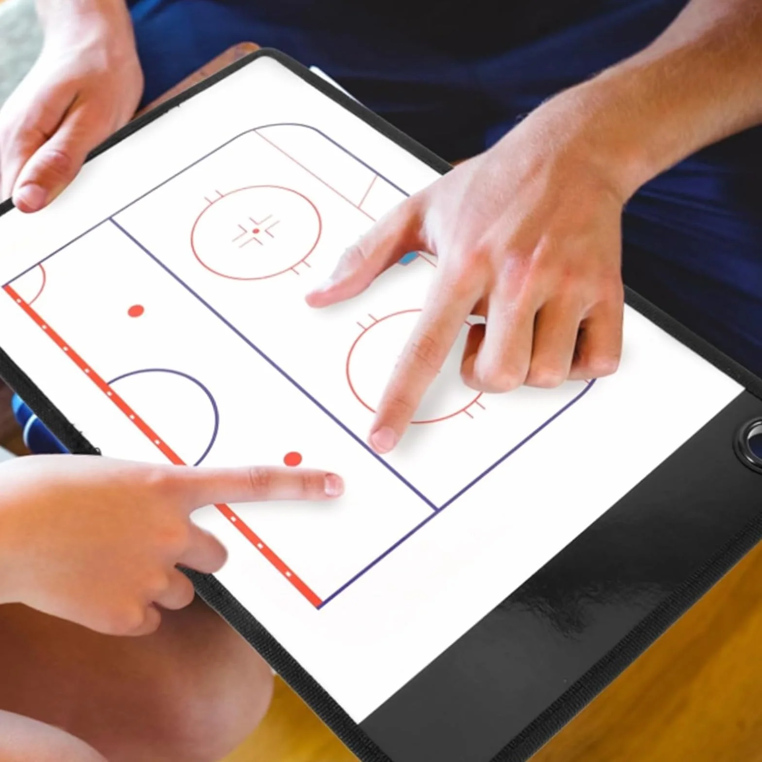 Magnetic Ice Hockey Coaching Board, Double-sided Dry Erase Clipboard, Portable Whiteboard, with Markers, Chess Pieces