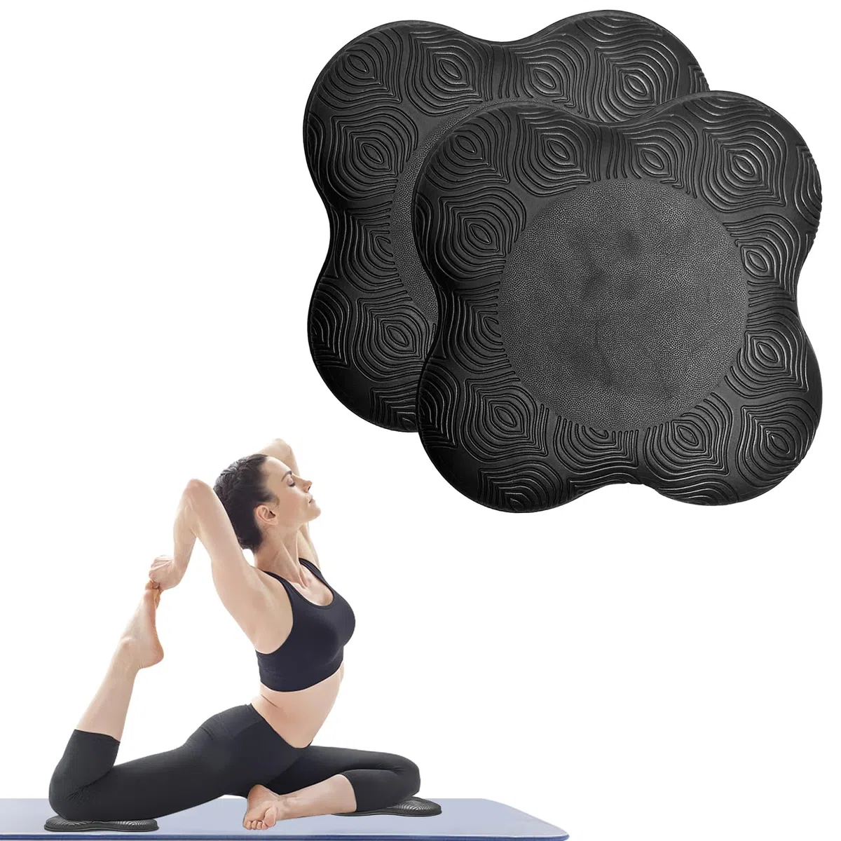 Joga ochraniacze na kolana, 2 sztuki, 20 x 20 cm, joga kolana, antypoślizgowa mata do jogi chroni kolana, łokcie i stawy, do jogi, gimnastyki, pilatesu, aerobiku