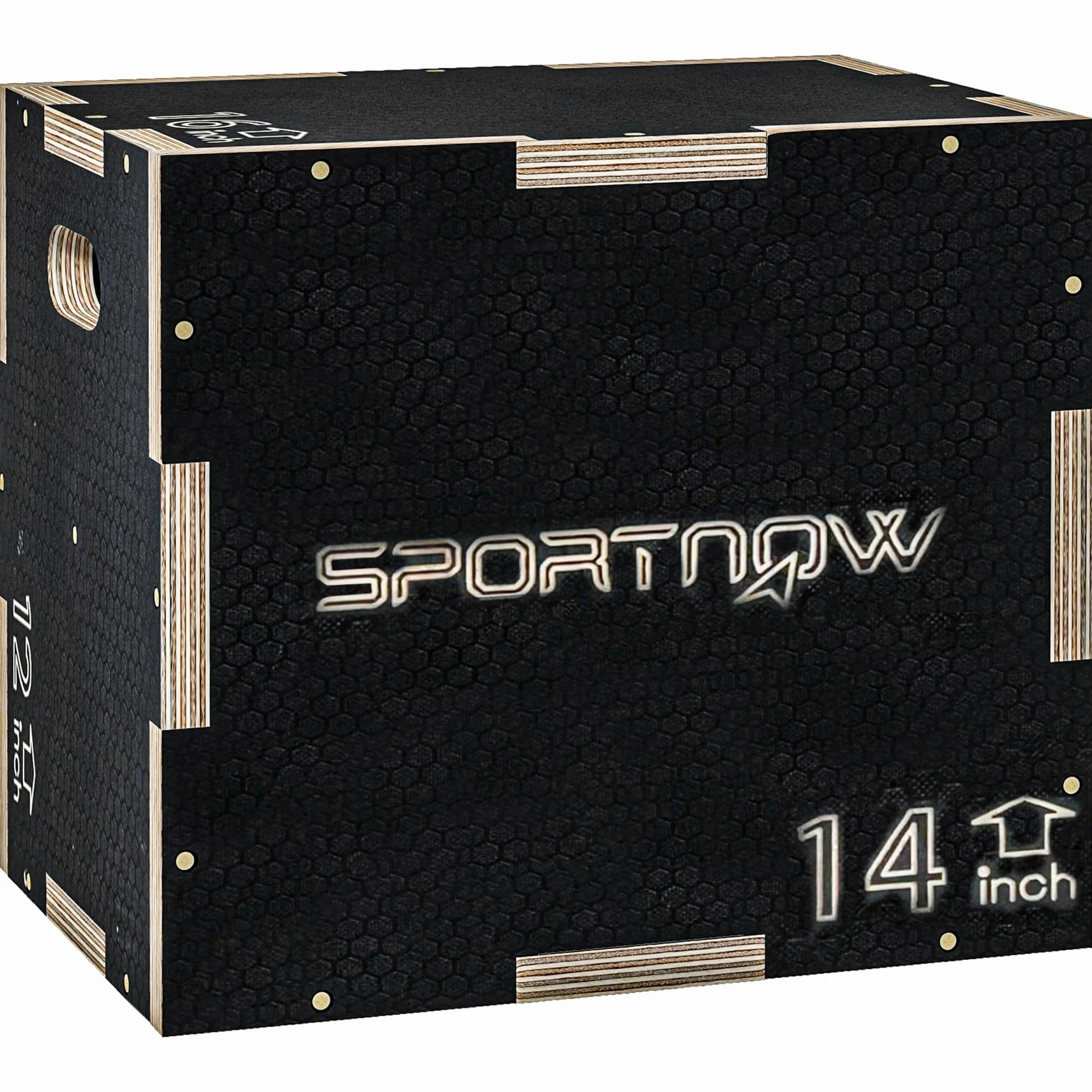 SPORTNOW Box Jump Plyobox skakanka 3 w 1, antypoślizgowa kulturystyka, fitness i trening crossowy, do drewnianego pudełka treningowego, wysokość czarna