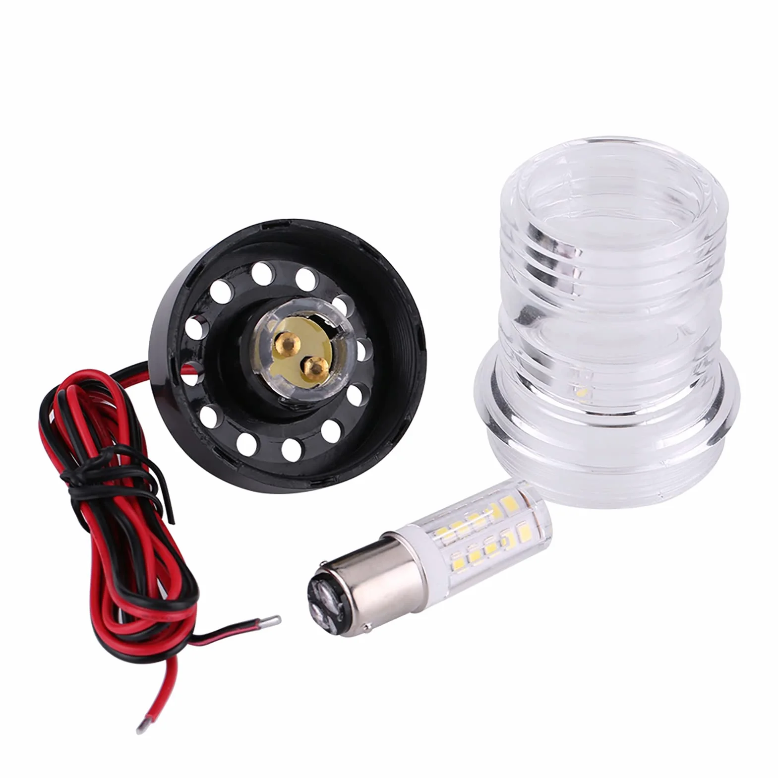 12 V LED światło nawigacyjne kotwica biała 360° lampa do łodzi nawigacja morskie światło stroboskopowe LED dookoła białe światło
