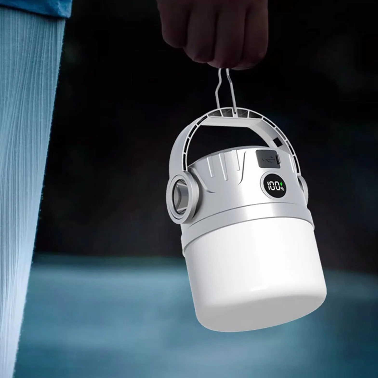 Lampa solarna na kemping | Latarnia kempingowa LED z możliwością ponownego ładowania, z USB, przenośna lampa outdoorowa z cyfrowym wyświetlaczem, na wędrówki, wędkowanie i kemping