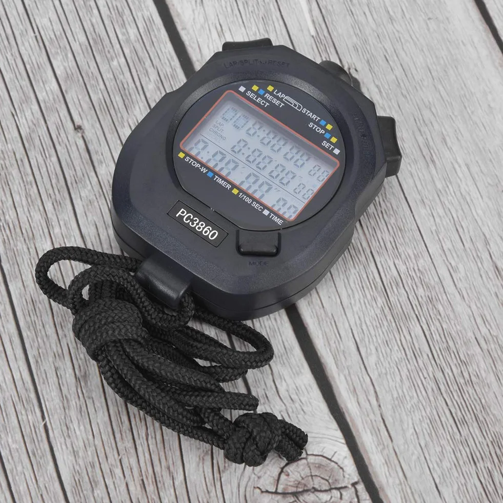 Elektroniczny Stoper Sportowy Timer Wodoodporny 3860