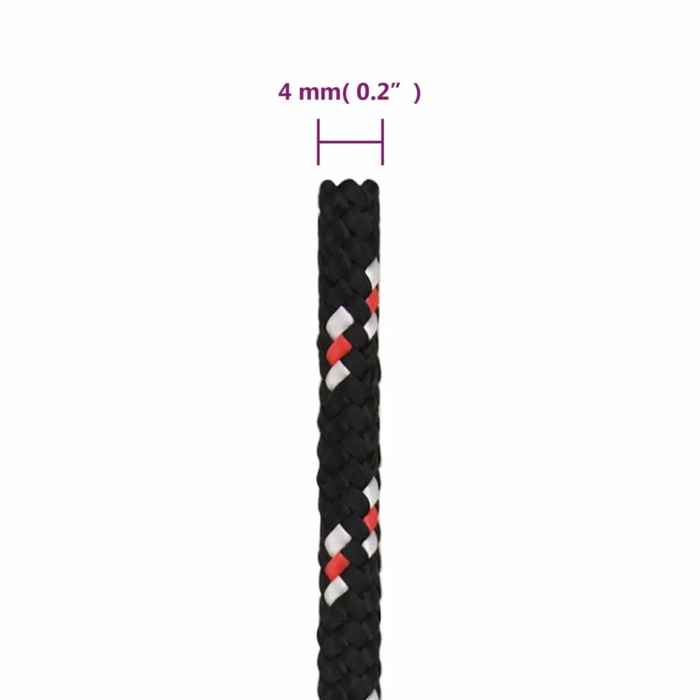 Lina do łodzi czarna 4 mm 25 m polipropylen