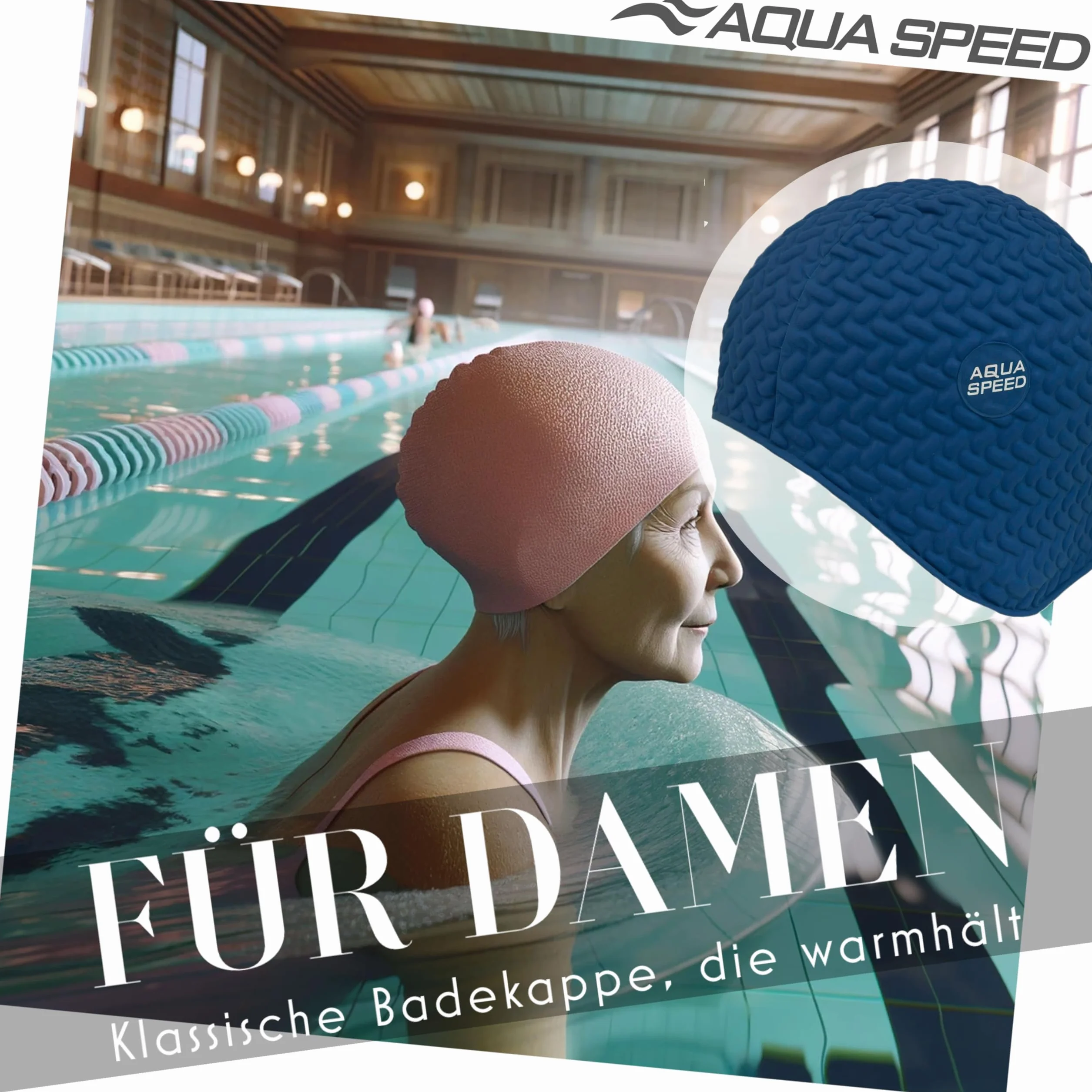 Aqua Speed Swimming Cap | Ladies | Swimming Cap | Sport | Training | Swimming | for Long Hair | Latex | Bombastic