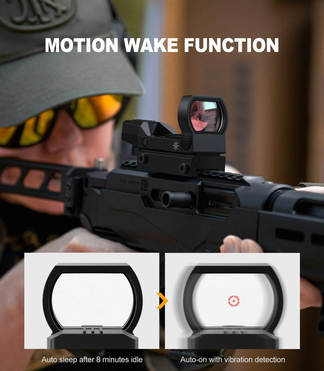 Feyachi Reflex Sight Red Green Dot Optics 4 reticoli regolabili Sight con pulsante di regolazione della luminosità