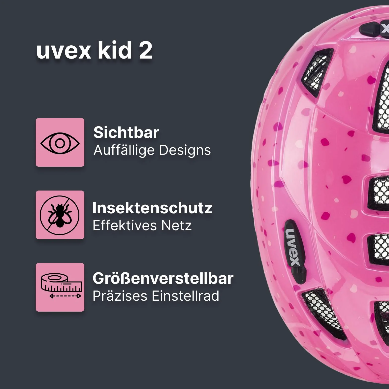 Uvex Kask Rowerowy, 46-52 cm, model Uvex Kid 2