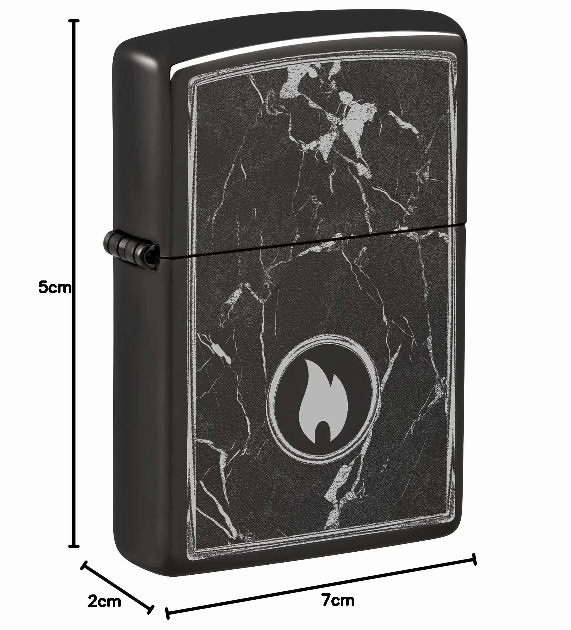 Zippo Marble Flame Zapalniczka Sztormowa Czarny High Polish Black Pudełko na Prezent Wiatroodporna