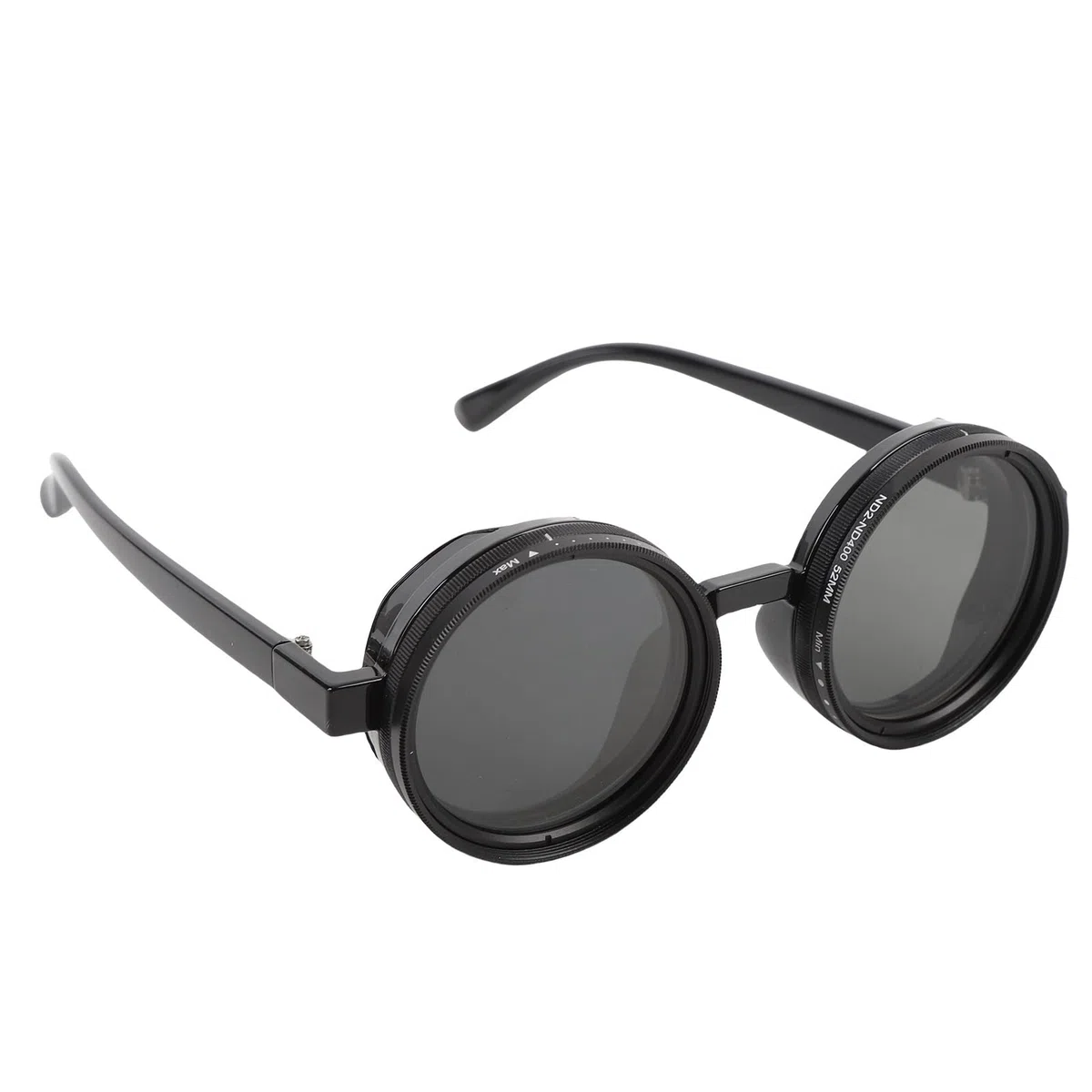 Generic Regulowane Okulary Przeciwsłoneczne ND2-400 z Filtrem Okrągłe Polaryzacyjne Szare Okulary Wędkarskie do Eksploracji na świeżym Powietrzu, PC Metal