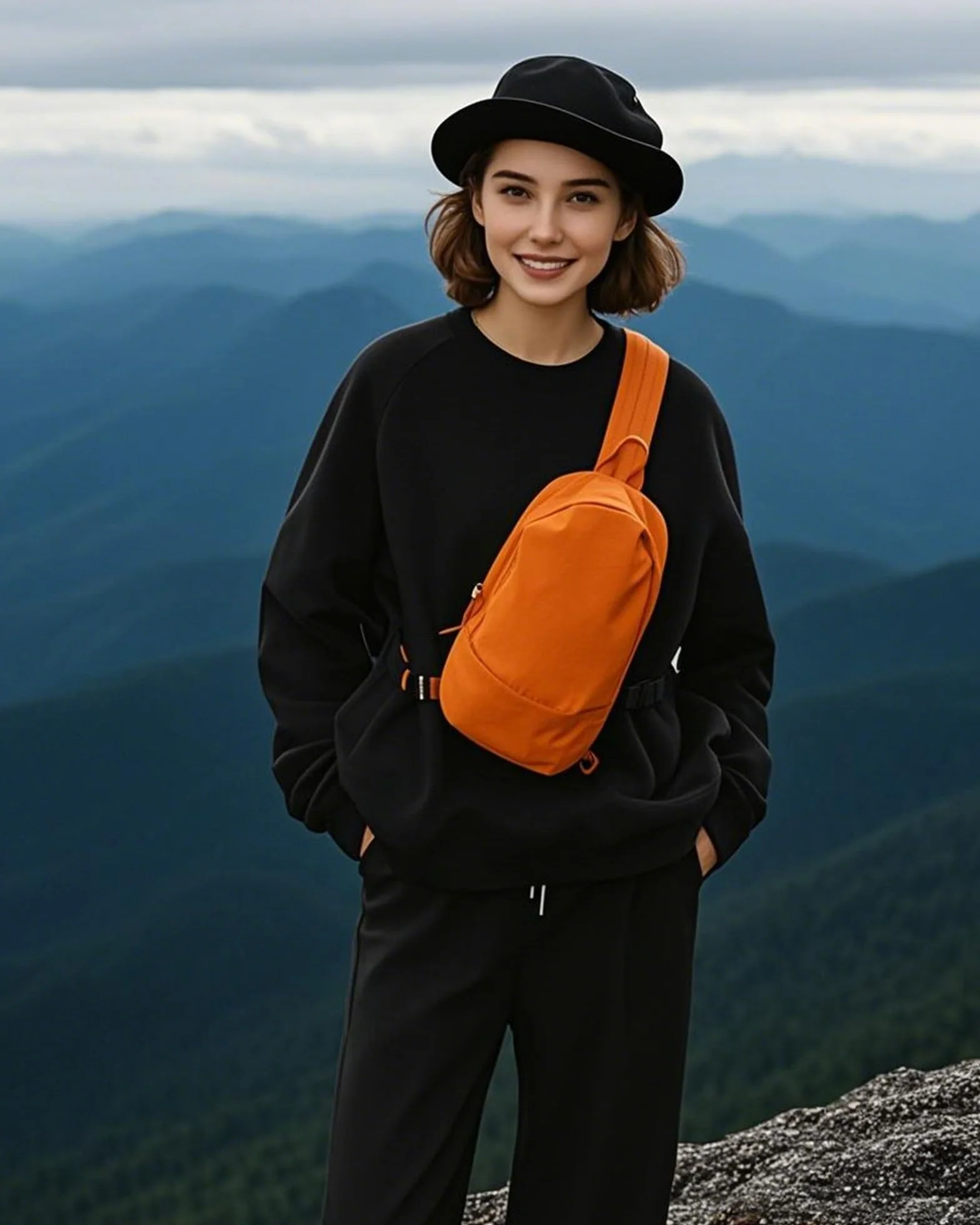 Torba na ramię Plecak Mały Sling Bag Crossbody Bieganie Torba na siłownię Antykradzieżowa Kobiety Mężczyźni Praca Zakupy Podróże, czarne