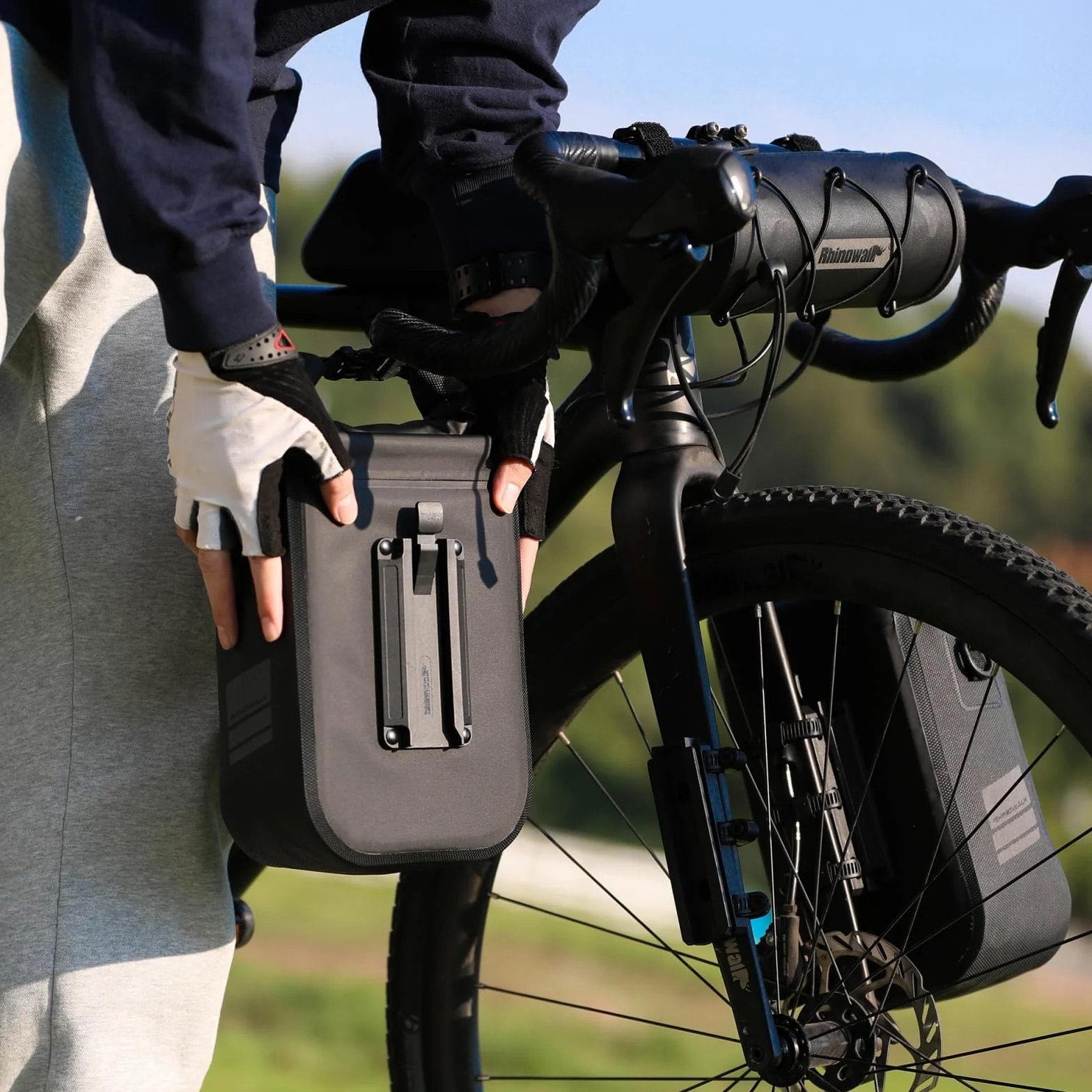 BAIGIO Torba na przedni widelec rowerowy 4 l z adapterem Quick Release Wodoodporna