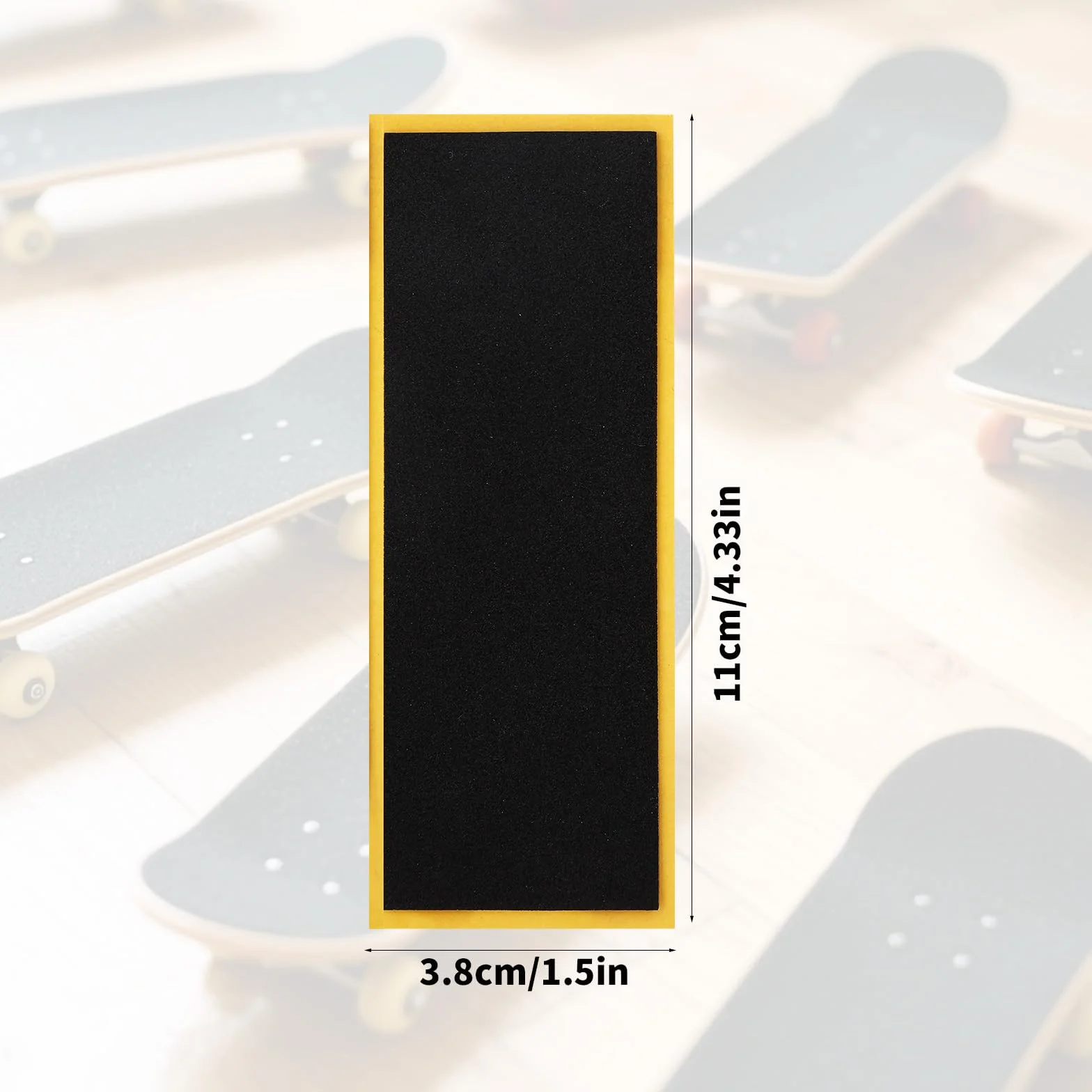 60 Sztuk Taśm Antypoślizgowych do Fingerboardu, 11x3,8cm Mocne Samoprzylepne Naklejki Antypoślizgowe Piankowa Taśma Podkładowa PET do Gier i Trików na Fingerboardzie (Czarna)