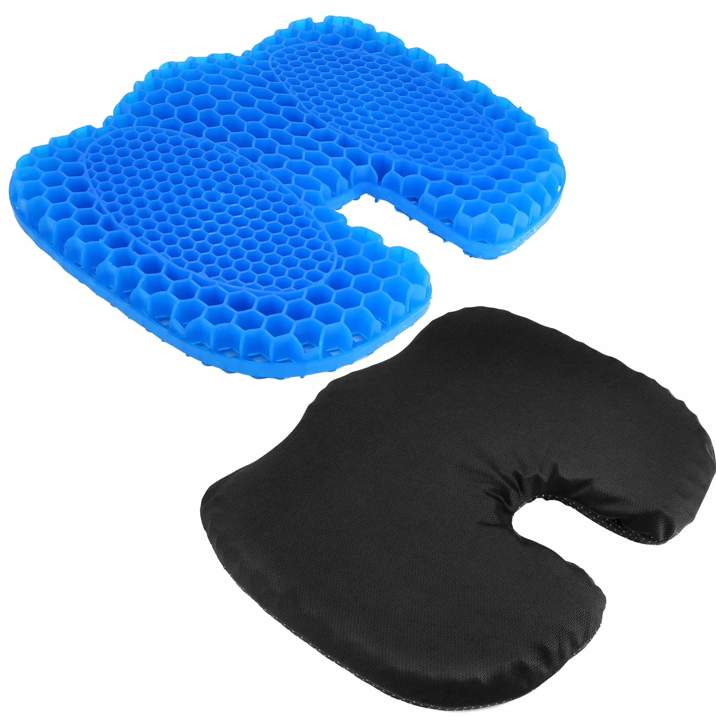 QWORK® Poduszka do siedzenia kajakowego, antypoślizgowa, żelowa poduszka do siedzenia, w kształcie litery U, do kajaków, łodzi, fotela biurowego, samochodu