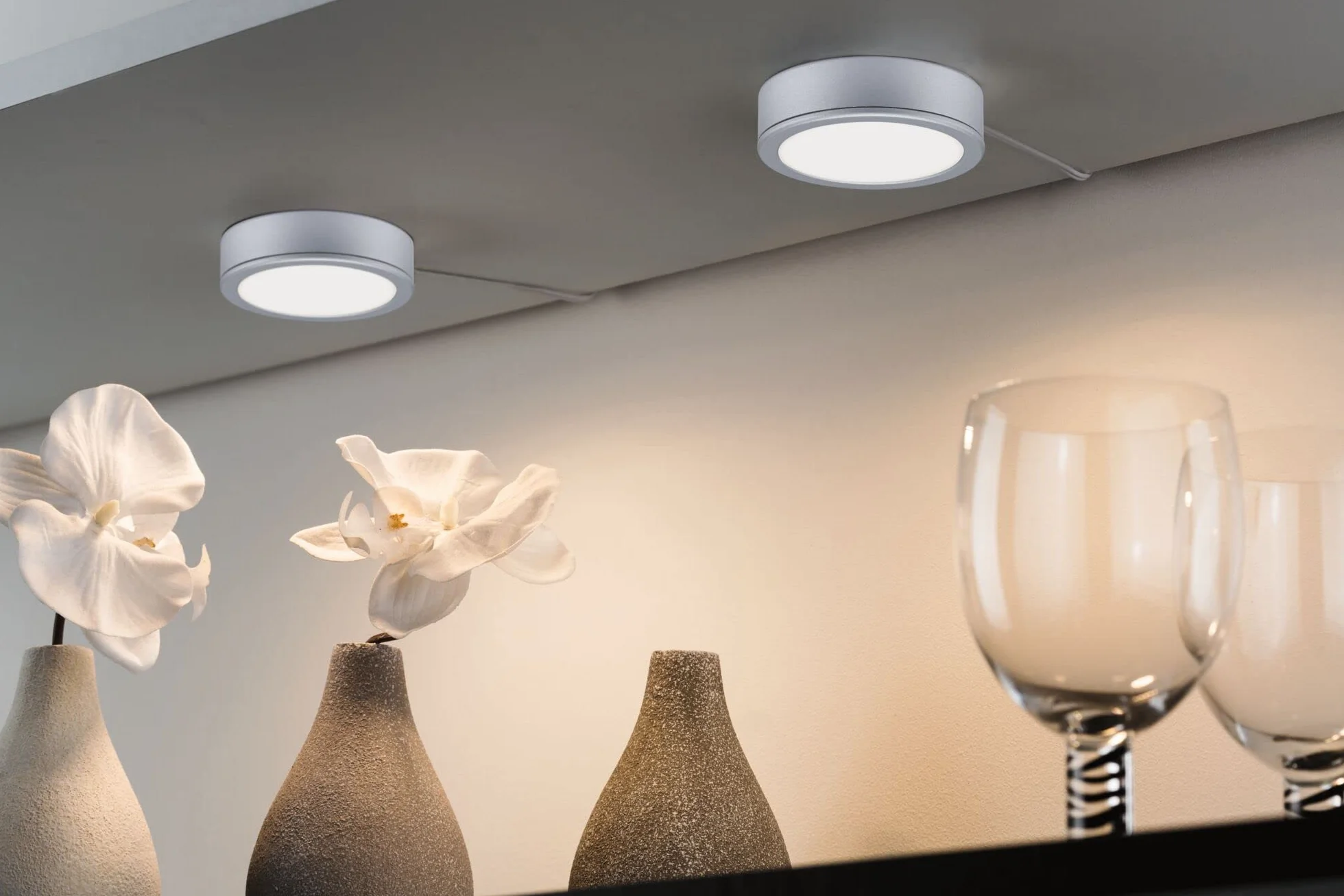 Paulmann 93092 oprawa meblowa LED zestaw Pukk okrągła 3x3,5 W Chrom matowy tworzywo sztuczne 2700 K