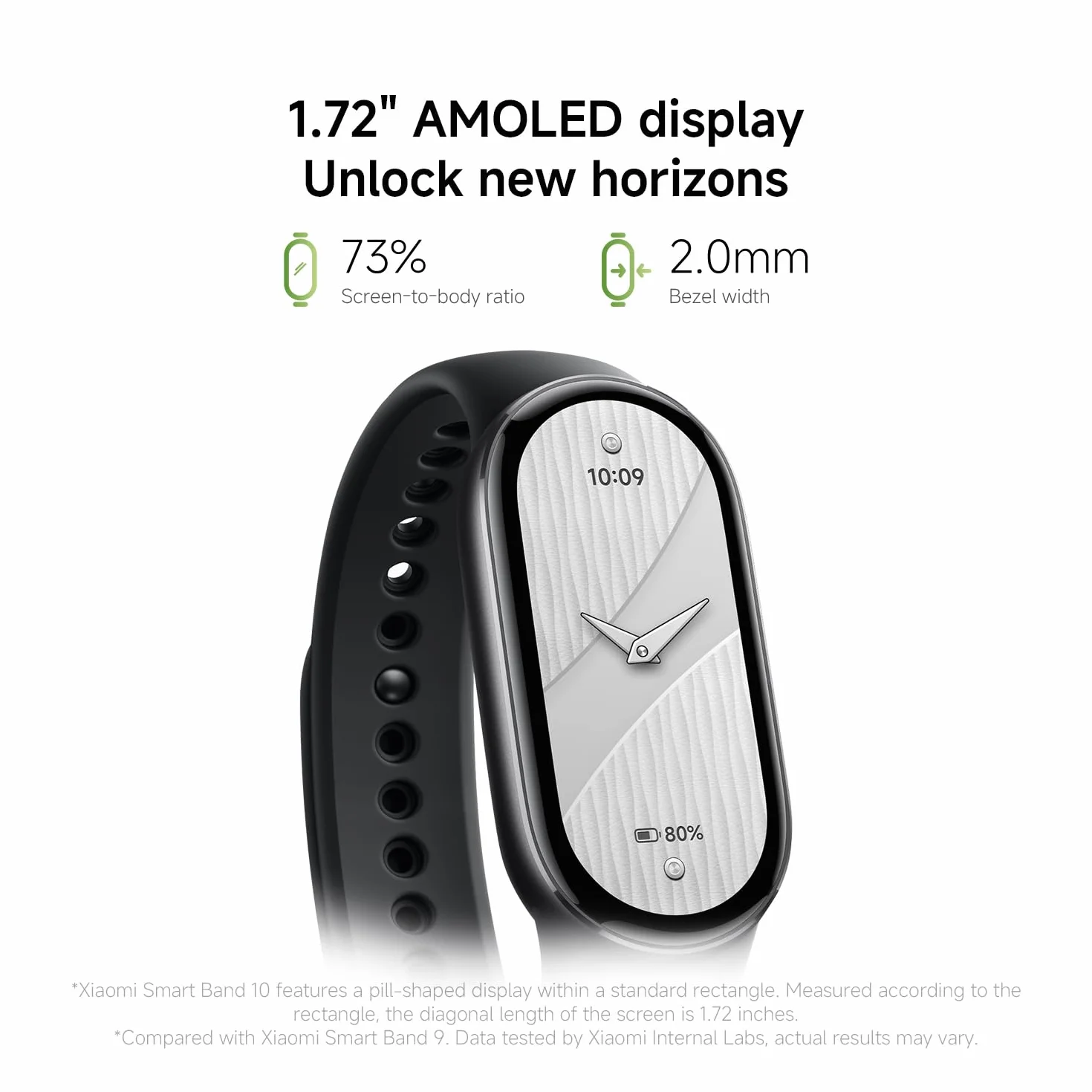 Xiaomi Smart Band 10, Smart Watch, Fitness Tracker, wyświetlacz AMOLED 1,72", akumulator 21 dni, wodoszczelność 5ATM, SPO₂ i pomiar tętna, monitorowanie snu, 150+ trybów sportowych, srebrny