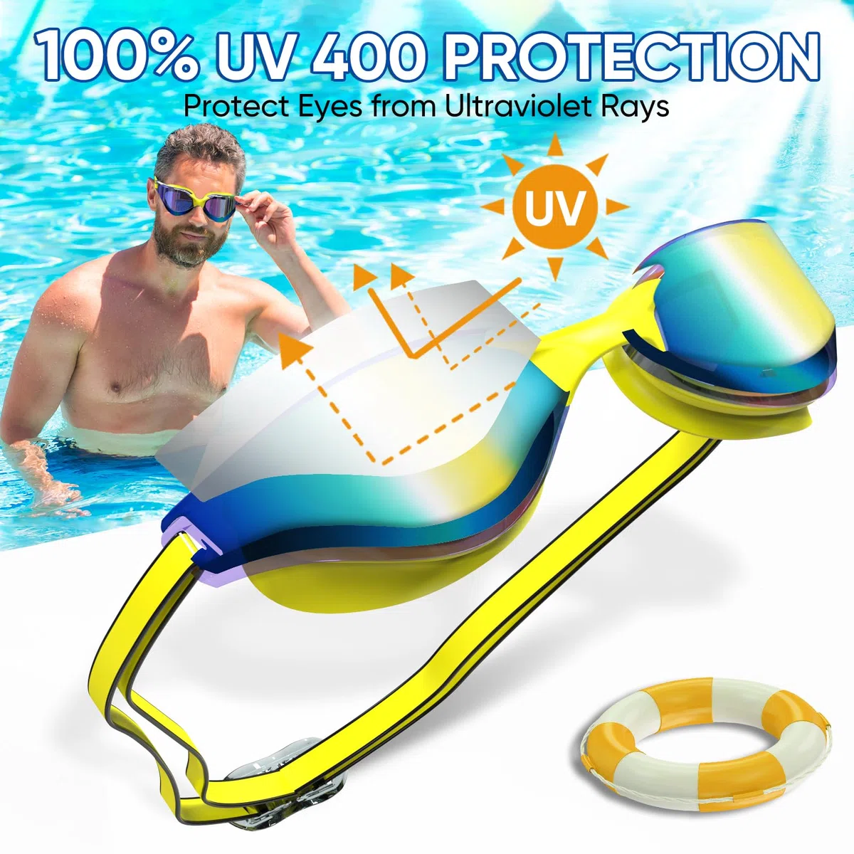 COZII Gogle pływackie, dla dorosłych i dzieci, unisex, do nurkowania, ochrona przed zaparowaniem i promieniowaniem UV, wodoszczelne, komfortowe okulary do pływania