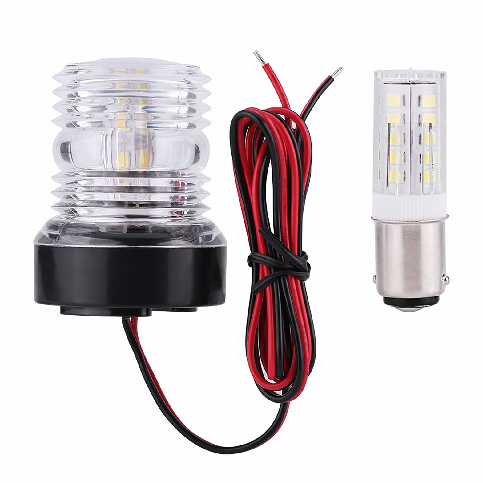 12 V LED światło nawigacyjne kotwica biała 360° lampa do łodzi nawigacja morskie światło stroboskopowe LED dookoła białe światło