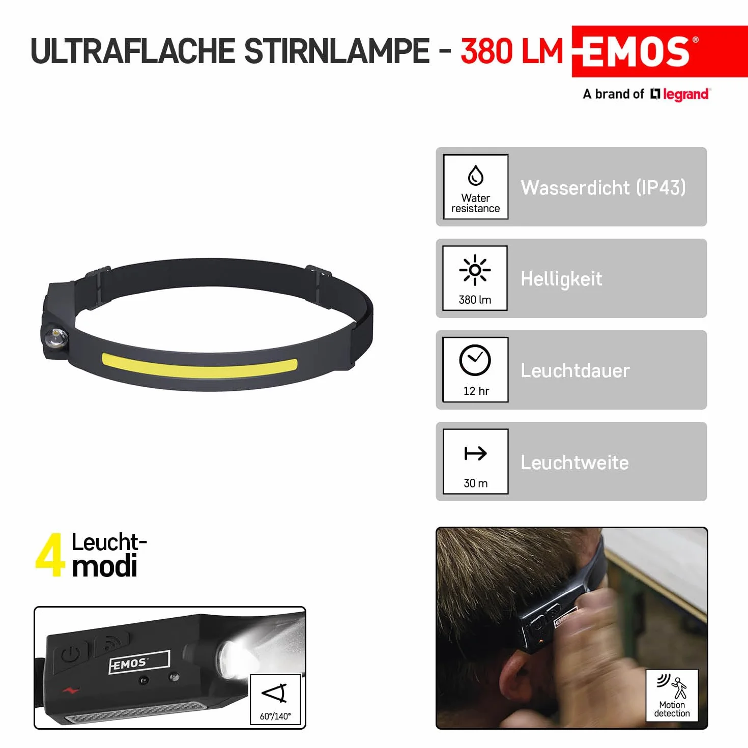 Emos P3541 Czołówka 380 lm Czarny