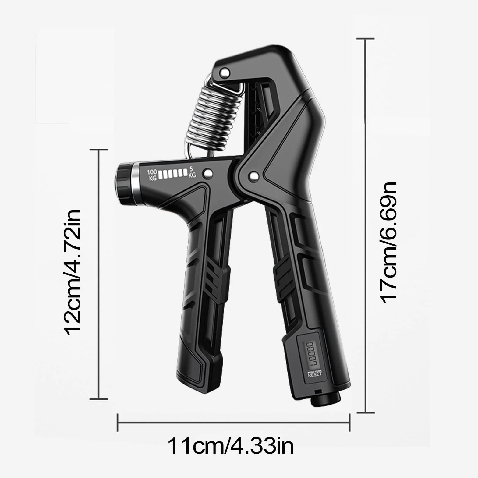 Hand Gripper, Adjustable Resistance Grip Strength Trainer, Portable Hand Exerciser, Ergonomic Anti-Slip Handle