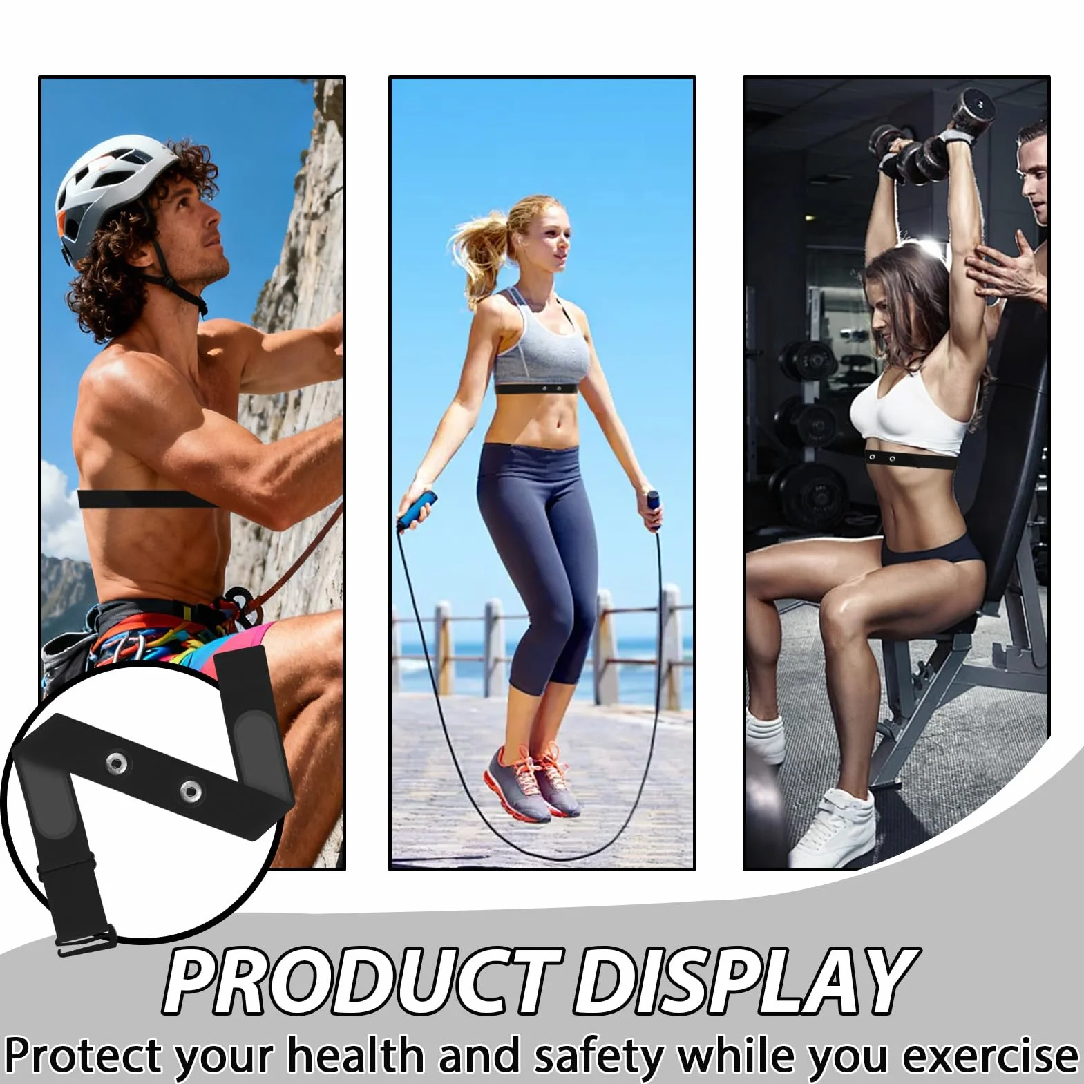 Pasek cardio regulowany (od 70 cm do 115 cm) do ANT+ i Bluetooth pas piersiowy do czujnika tętna, kompatybilny z Garmin, Wahoo, Polar H10 H9, Coospo, Bryton, Magene, Livlov, idealny do sportu i