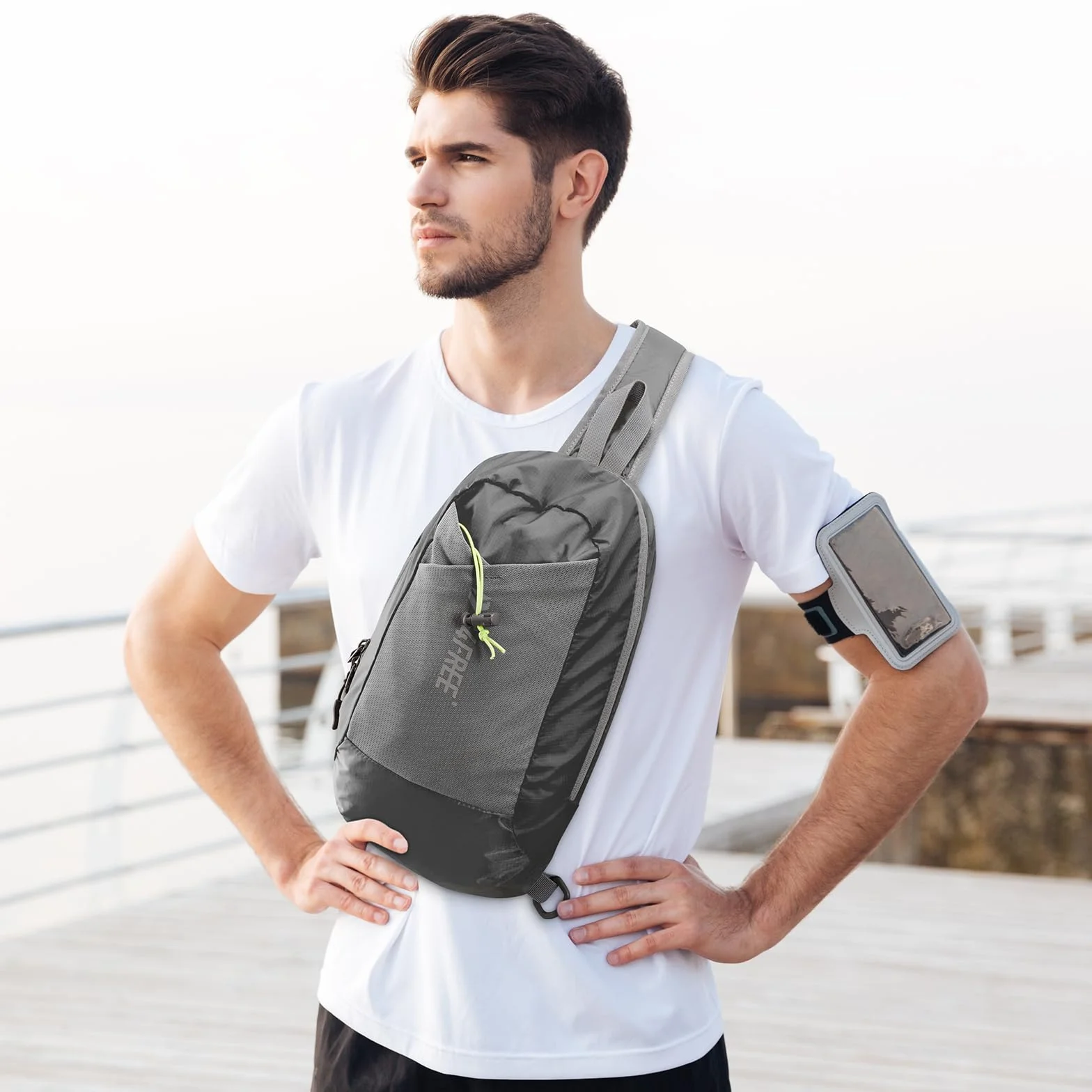 G4Free Torba na ramię, blokowanie RFID, plecak crossbody, z przednią kieszenią, plecak turystyczny, torba na klatkę piersiową, dla kobiet i mężczyzn