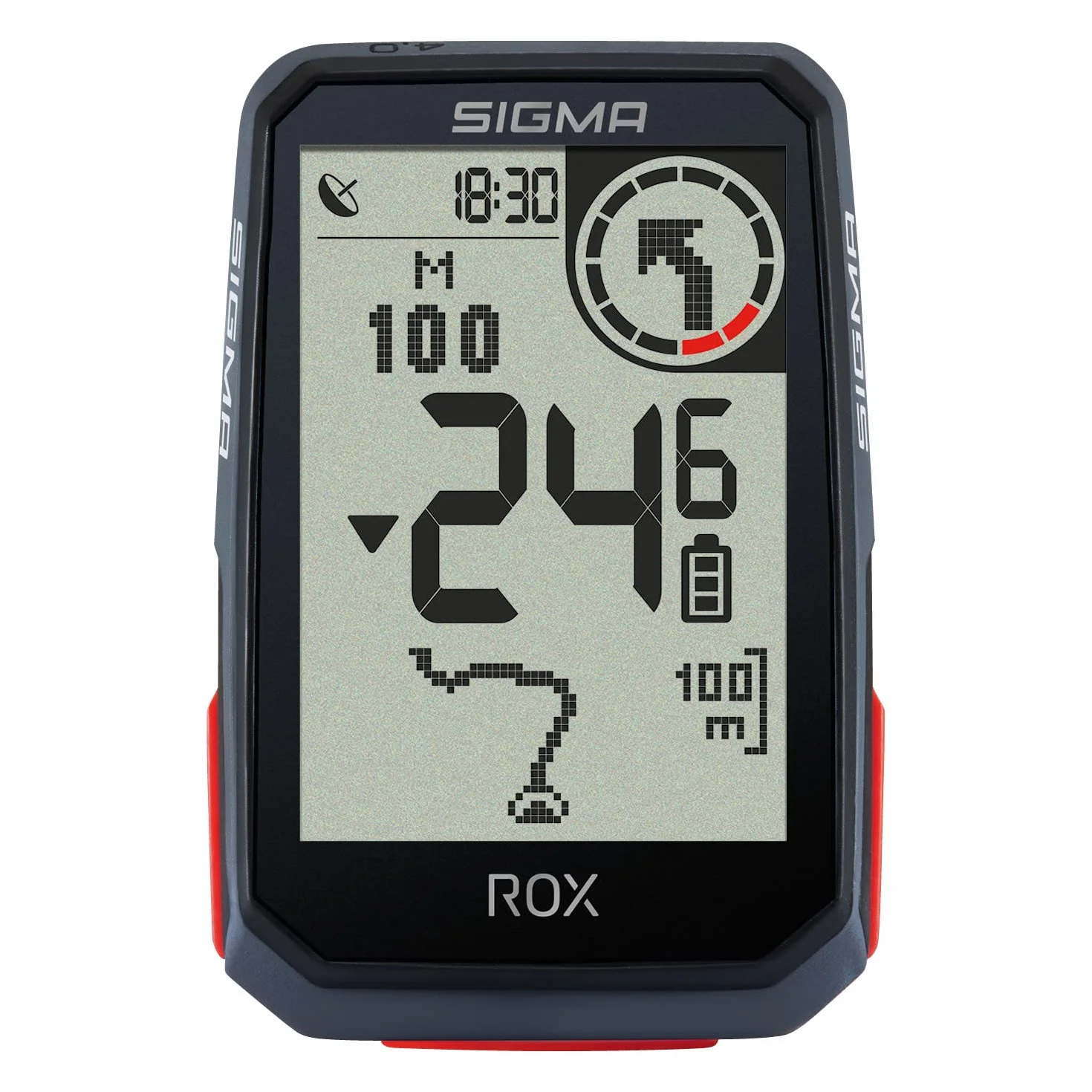 SIGMA ROX 4.0 Black | Komputer rowerowy bezprzewodowo GPS i nawigacja, w tym wspornik GPS | Nawigacja na zewnątrz GPS z pomiarem wysokości