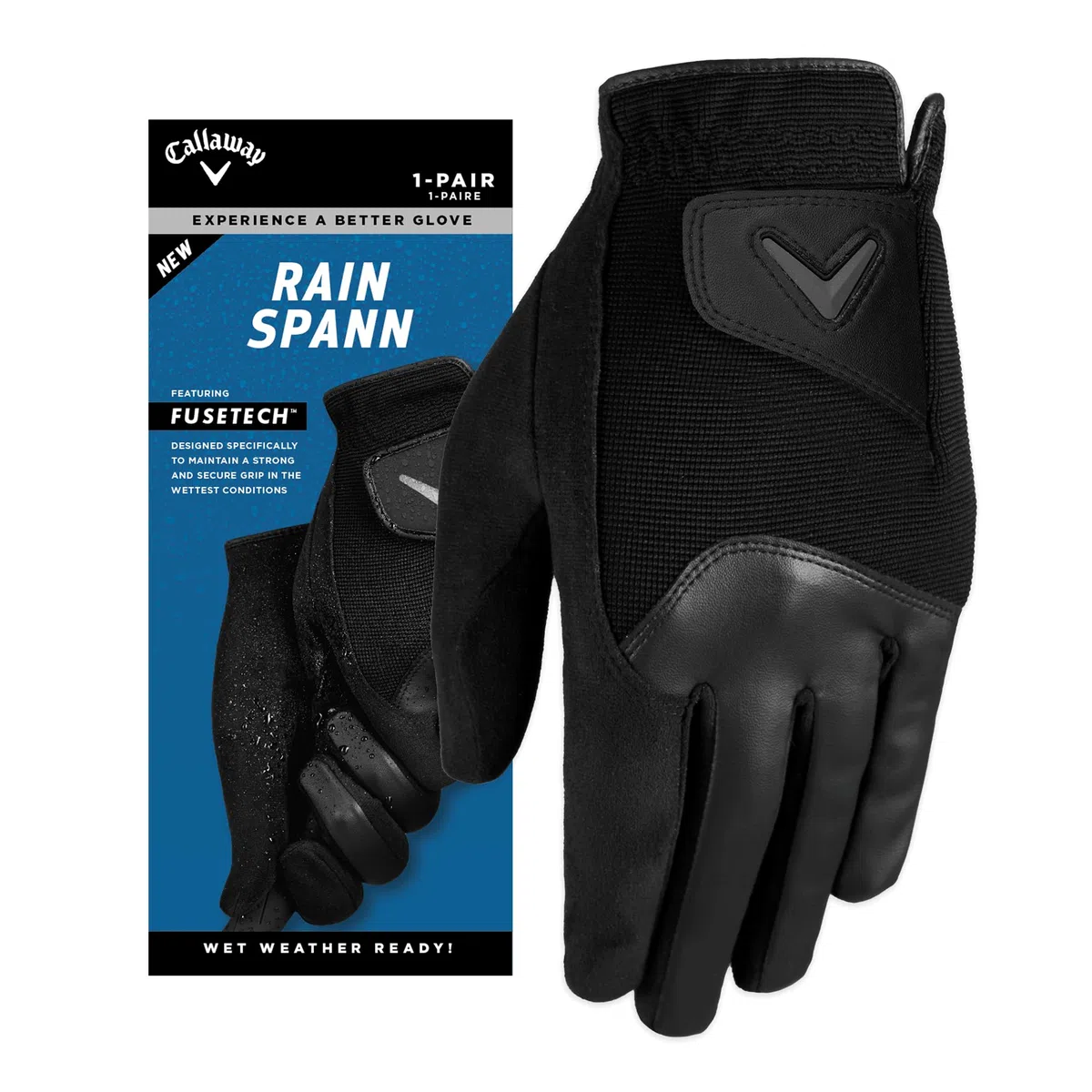 Callaway Golf Rain Spann rękawice golfowe na mokrej pogodzie (dwupak) 2023