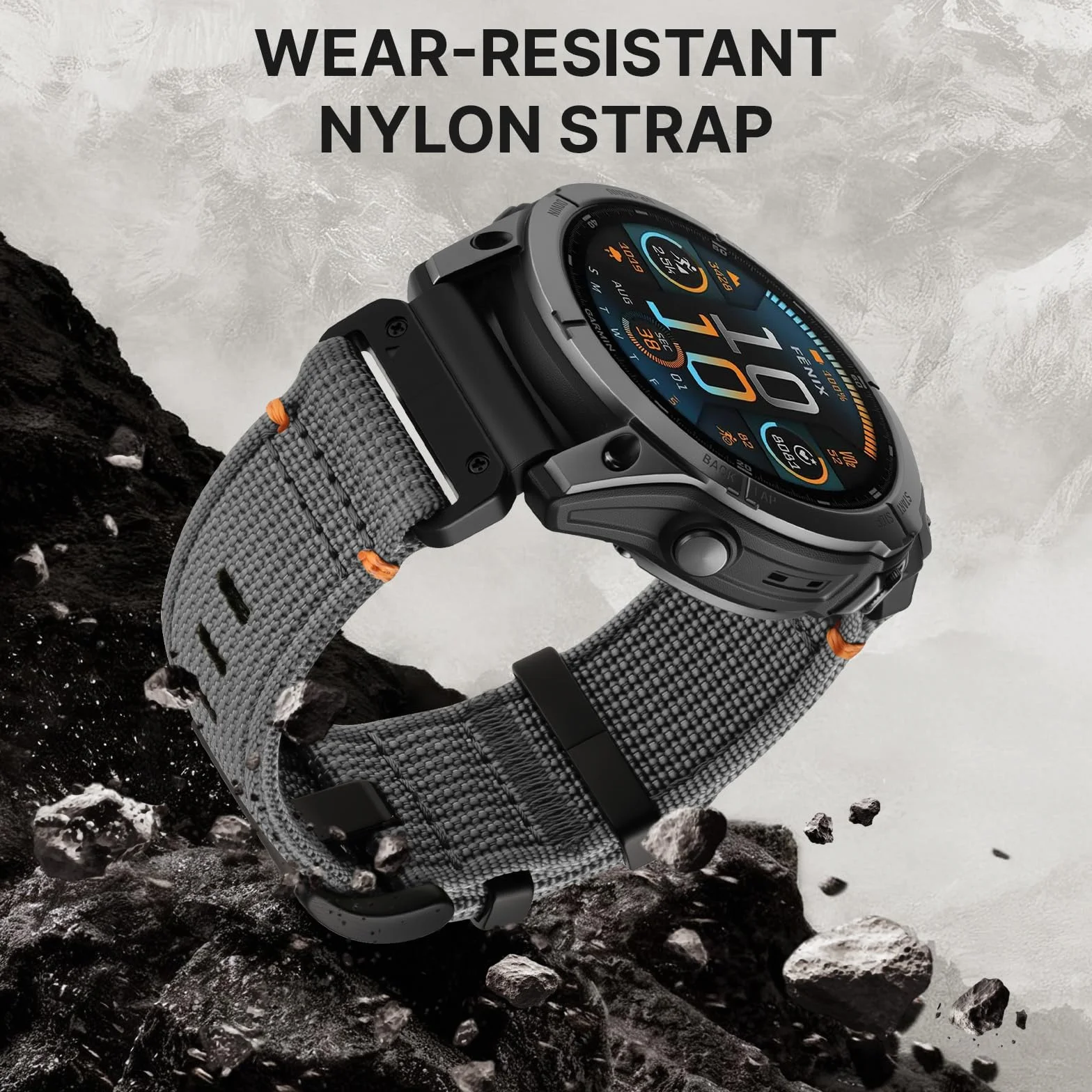 Bandletic 22mm 26mm QuickFit Pasek kompatybilny z Garmin Fenix 8 47mm/51mm, do Fenix 7/6/5/3, nylonowy pasek do Epix/Forerunner/Instinct/Enduro/Tactix/Descent/Quatix/Tactical/Tide/Solar