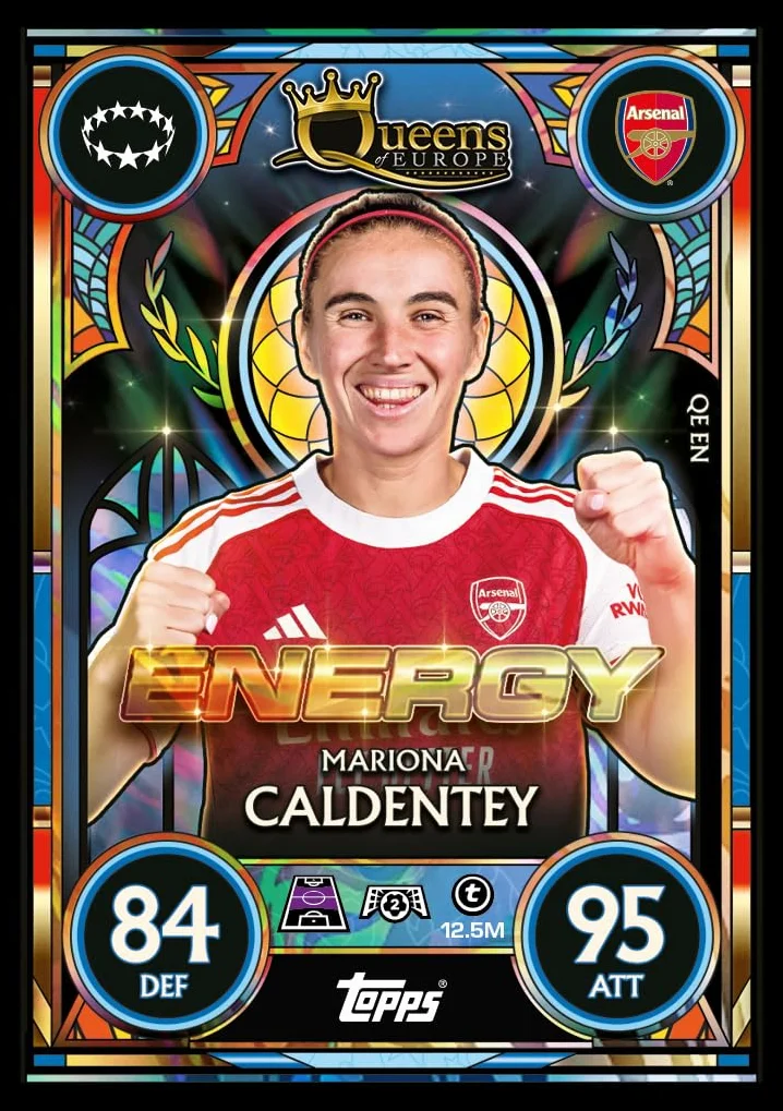 Topps UCC Match Attax 2025/26 - Update Eco Pack #3 - Queens of Europe - zawiera 41 kart, w tym 16 ekskluzywnych kart Queens of Europe plus jedną kartę LE Star Girl.