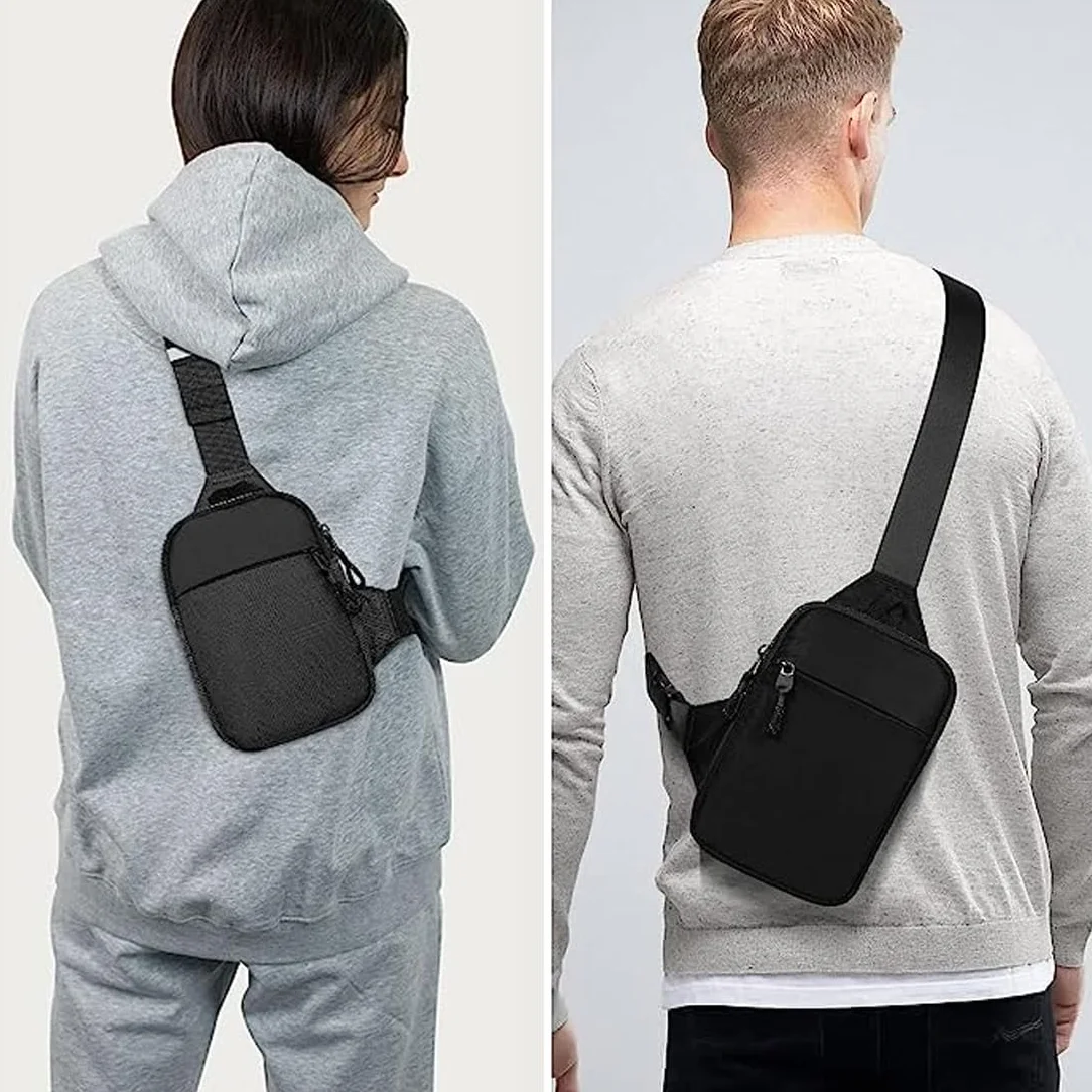 Męska torba na klatkę piersiową wodoszczelna sling crossbody bag czarna